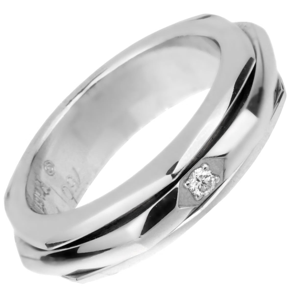 Piaget Possession Turning Hexagon Diamond 18k White Gold Band Ring Sz 7