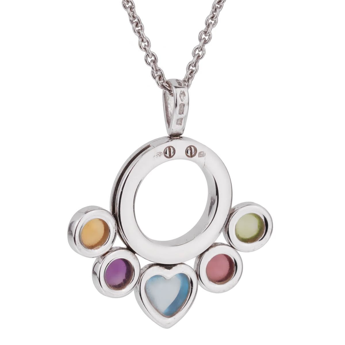 Bvlgari Allegra 18k White Gold Gemstone Pendant Necklace
