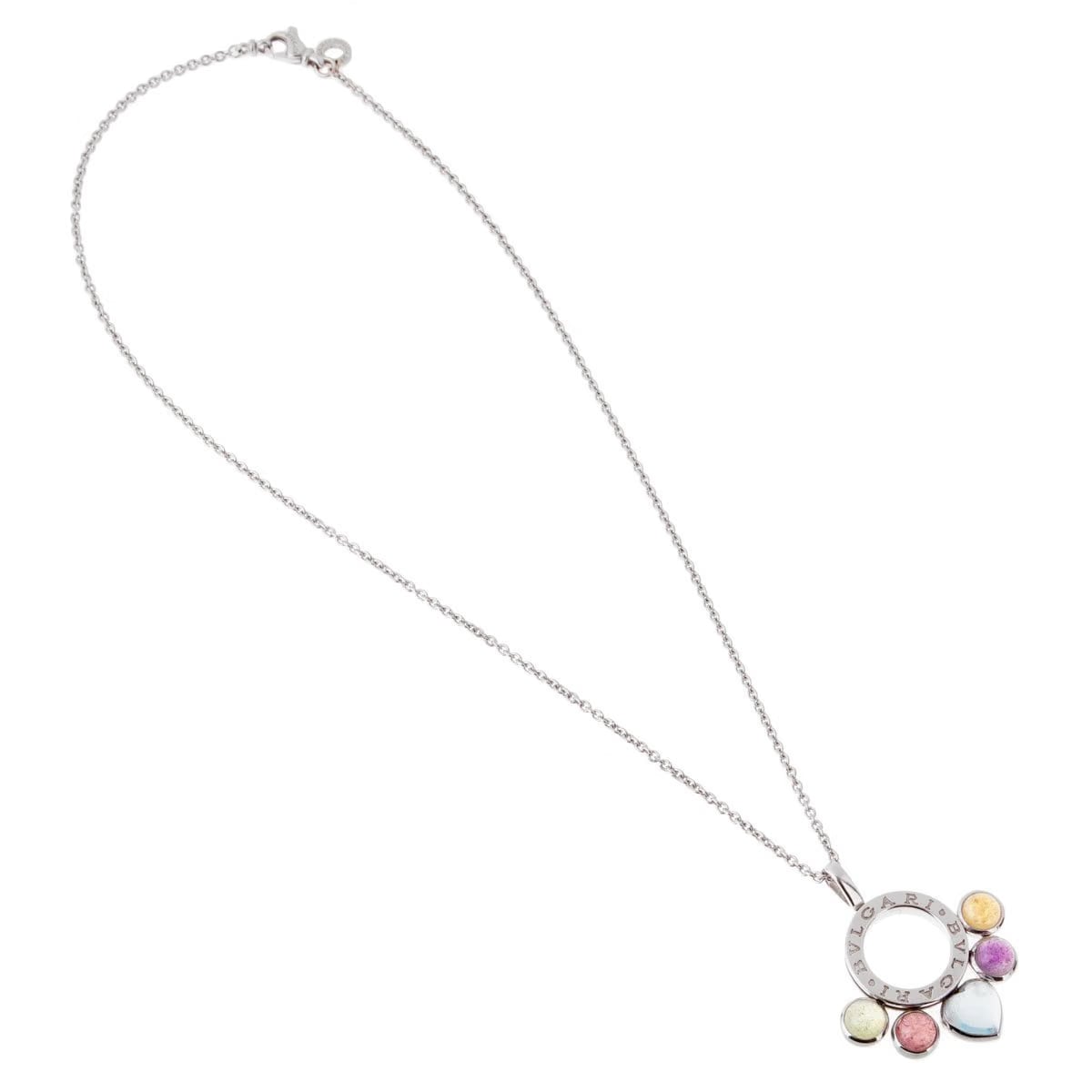 Bvlgari Allegra 18k White Gold Gemstone Pendant Necklace