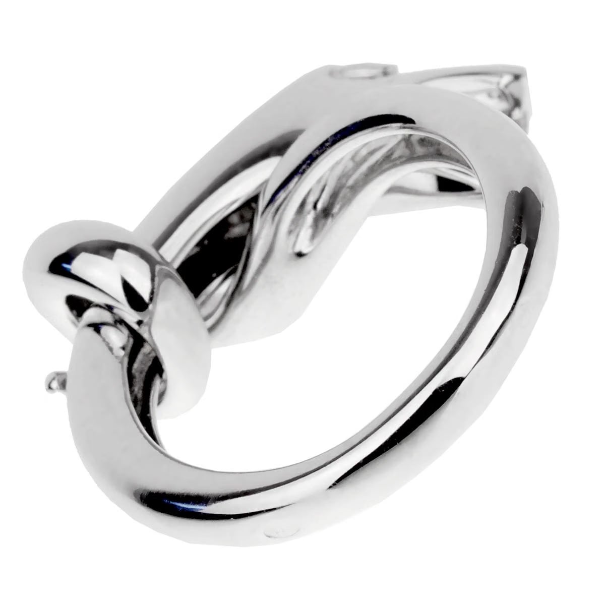 Boucheron Kaa Diamond Snake 18k White Gold Cocktail Ring Sz 5