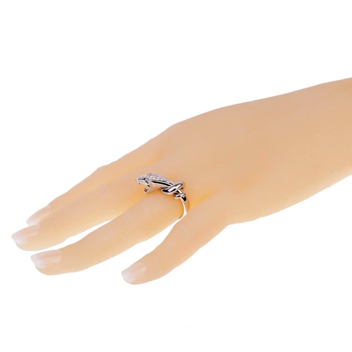 Boucheron Kaa Diamond Snake 18k White Gold Cocktail Ring Sz 5