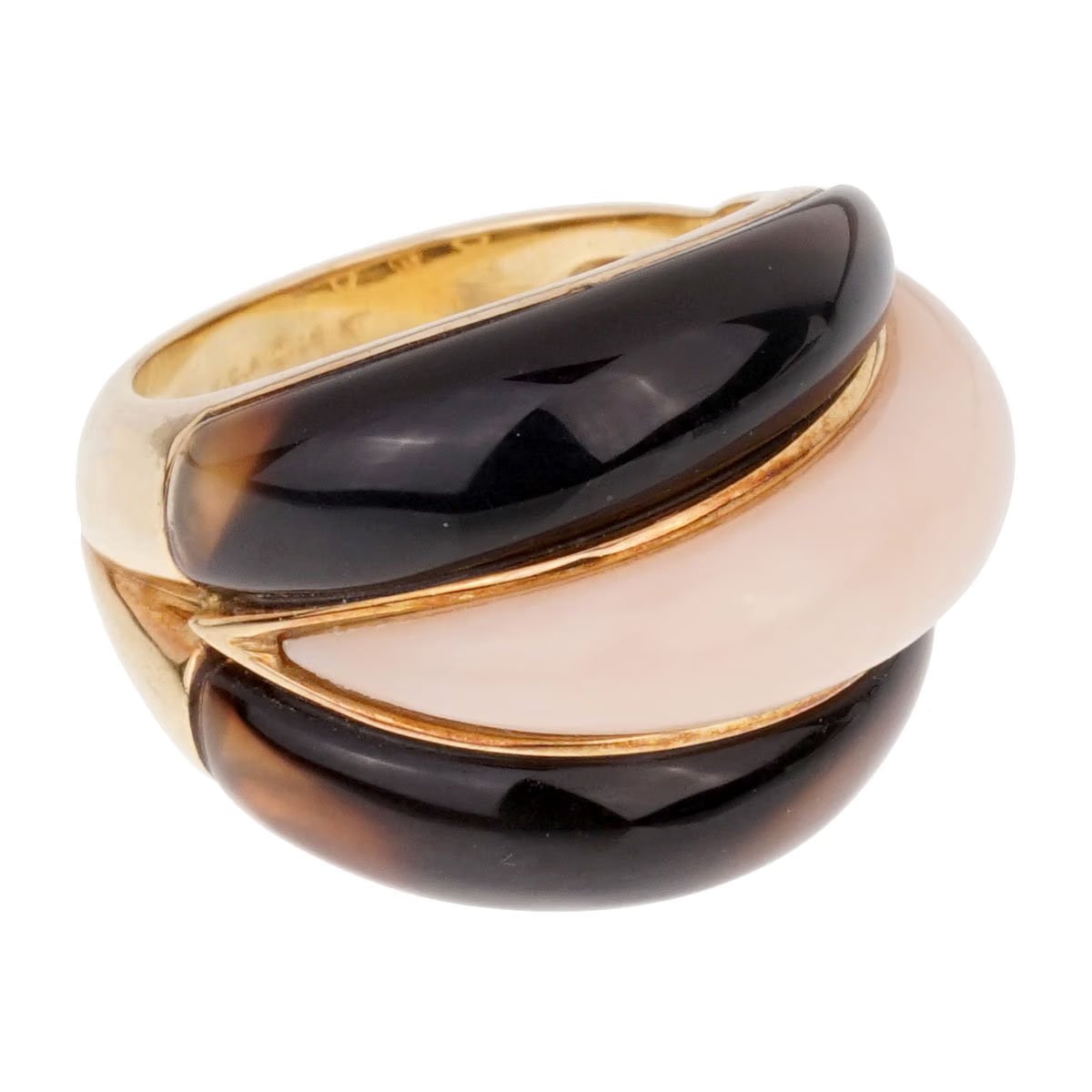 Van Cleef & Arpels Van Cleef Arpels Angel Skin Coral Bombe 18k Yellow Gold Ring Sz 5