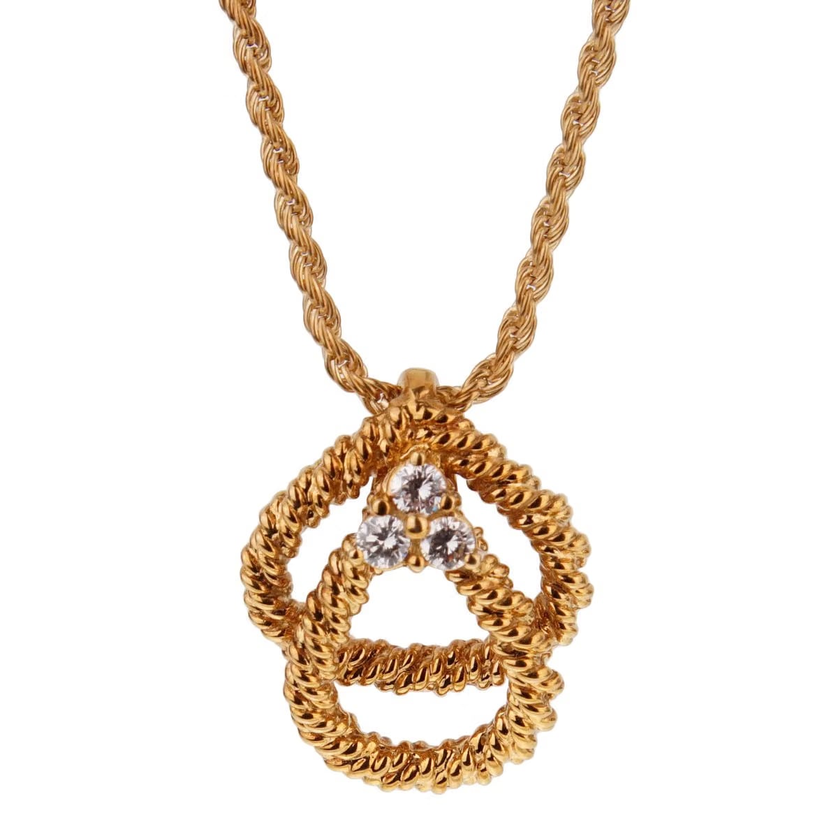 Boucheron Vintage Diamond 18k Yellow Gold Pendant Necklace