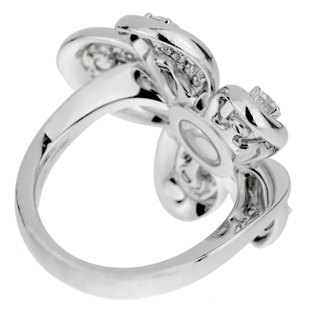 Chopard Flower Happy Diamond 18k White Gold Cocktail Ring