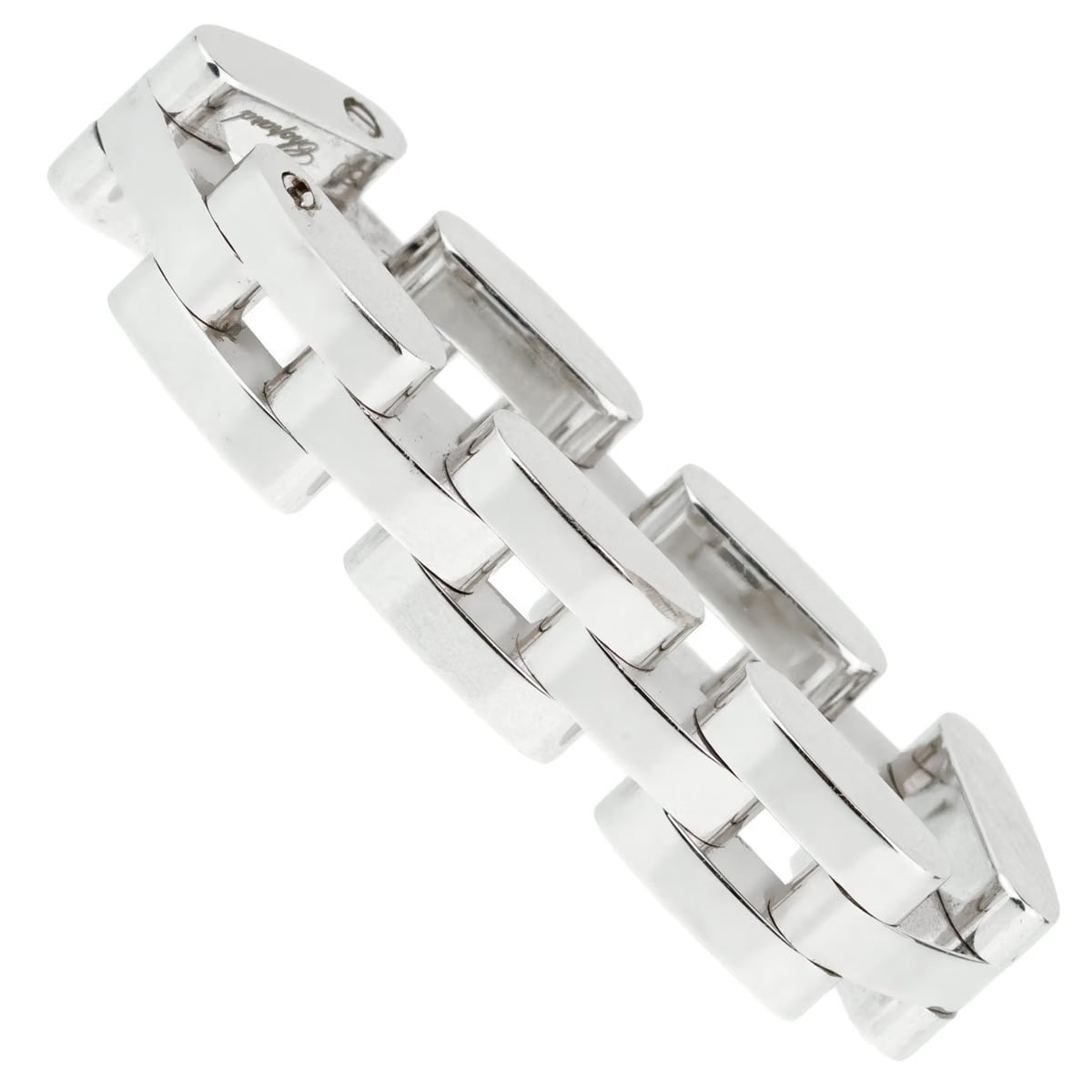 Chopard Les Chaines 3 Row 18k White Gold Band Ring Sz 5 3/4