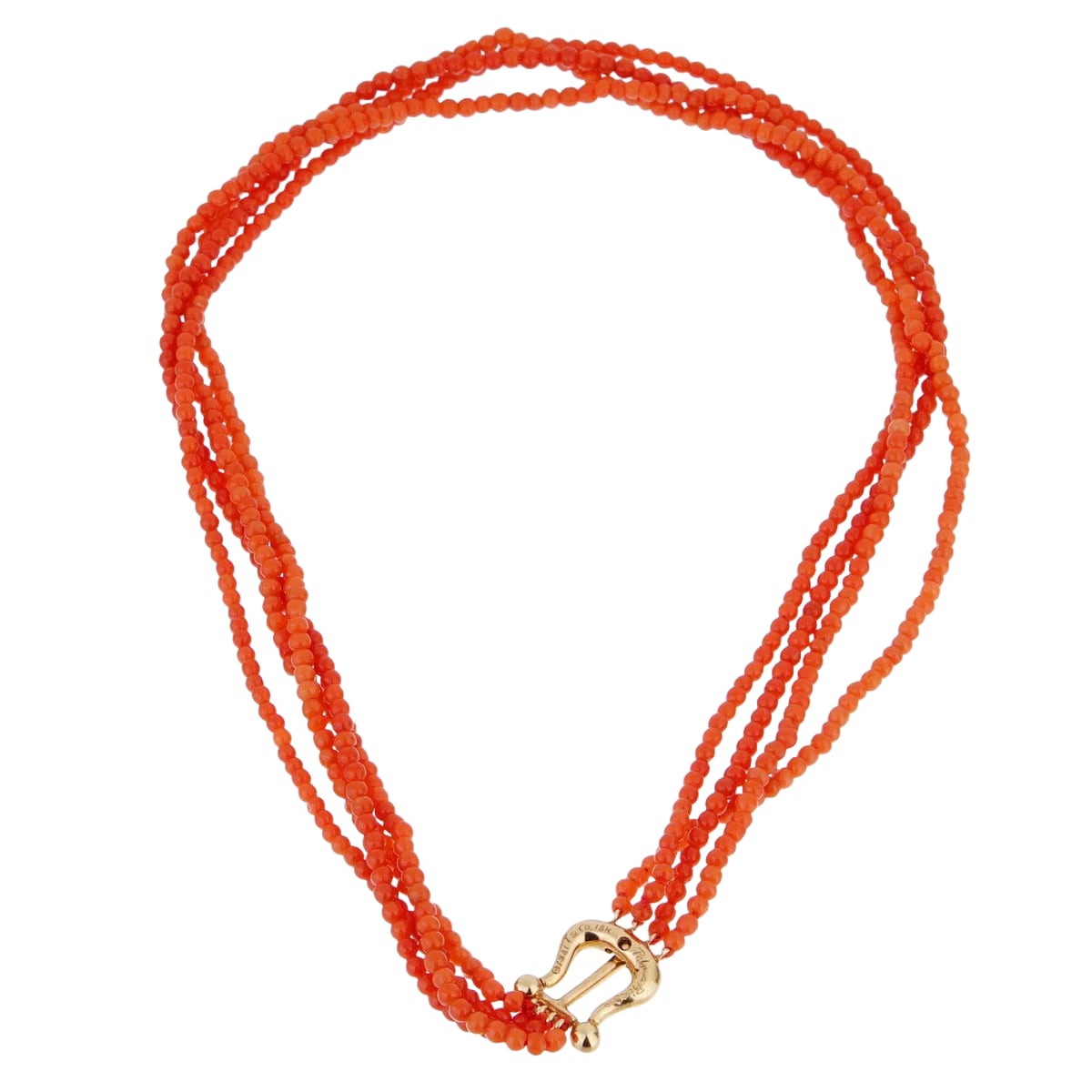 Tiffany & Co Paloma Picasso Coral 18k Yellow Gold Necklace