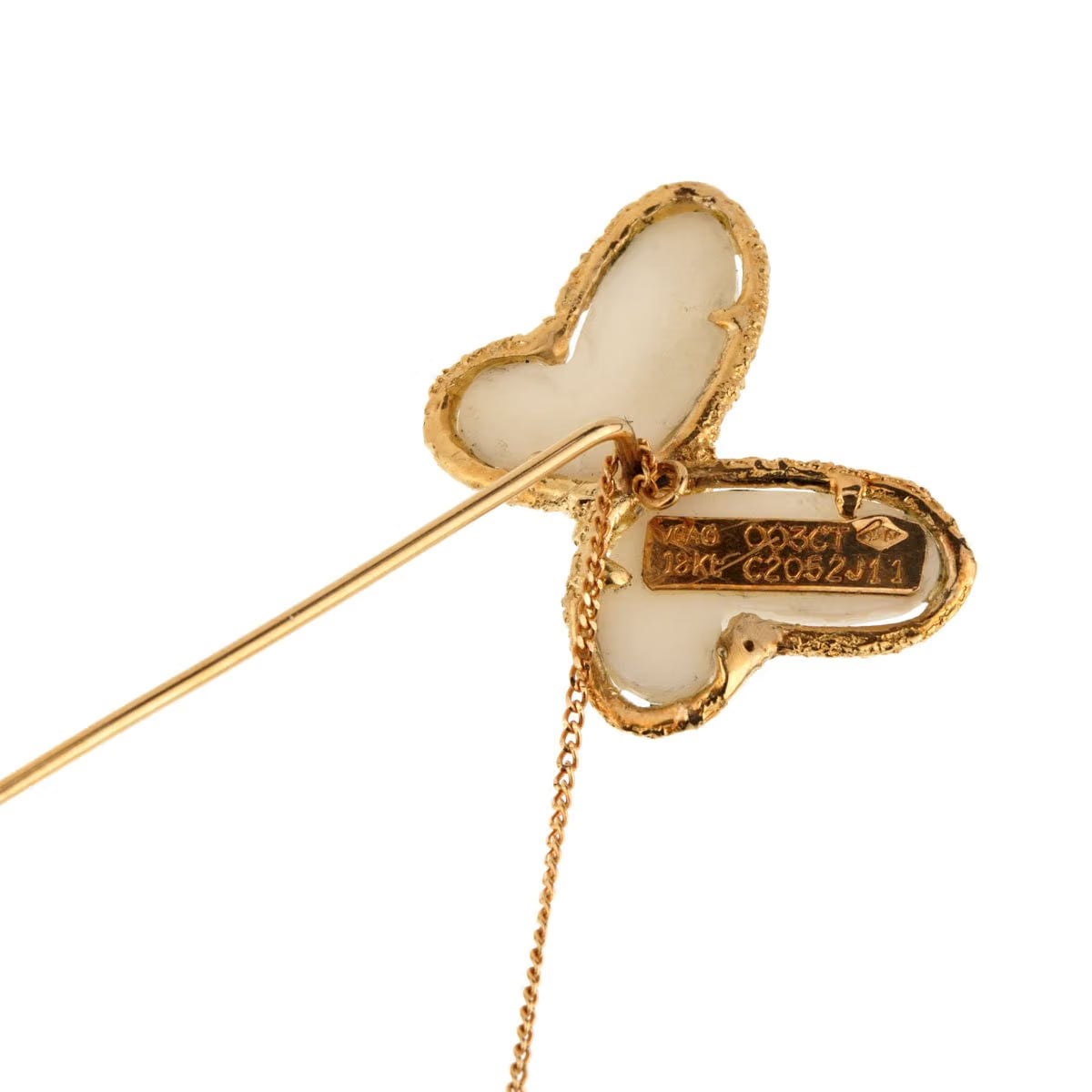 Van Cleef & Arpels Van Cleef Arpels White Coral Diamond 18k Yellow Gold Butterfly Brooch
