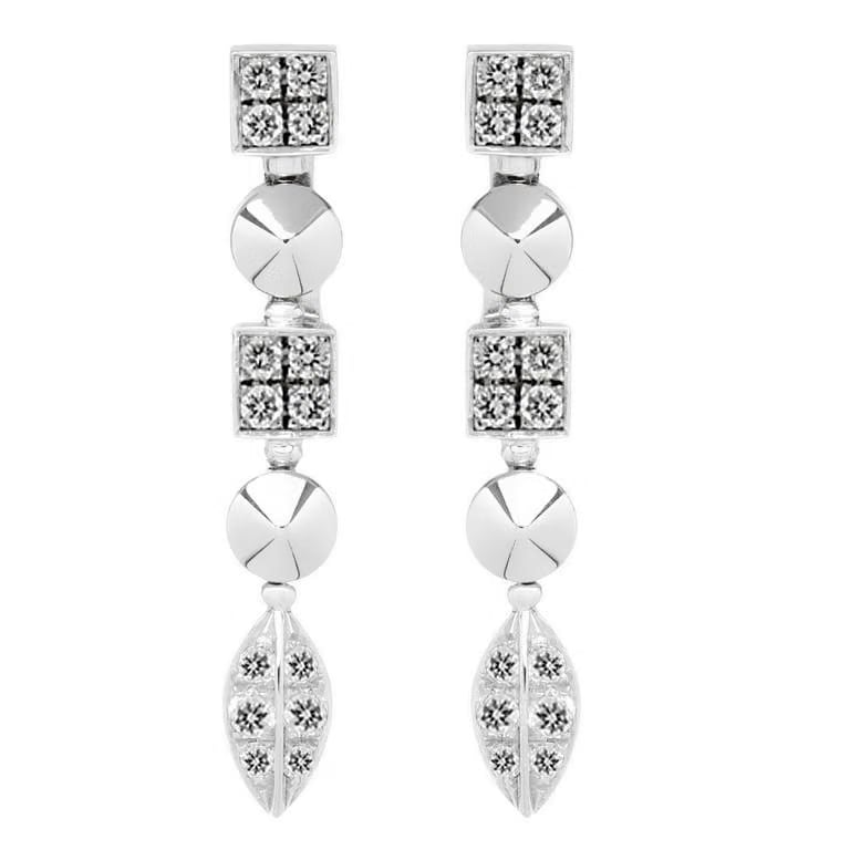Bvlgari Bulgari Lucea 18k White Gold Diamond Drop Earrings