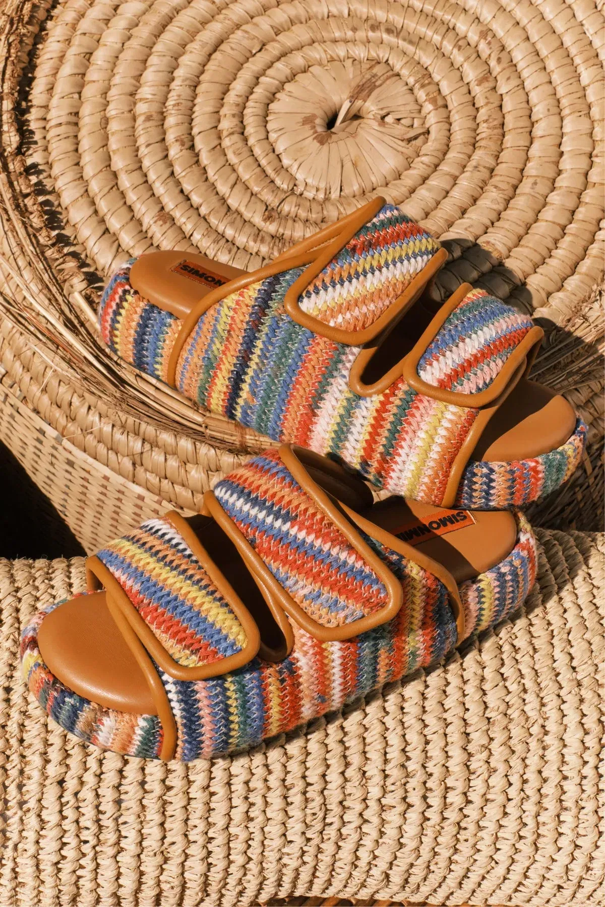 Simon Miller Cro Multicolor Flat Sandals in Yellow