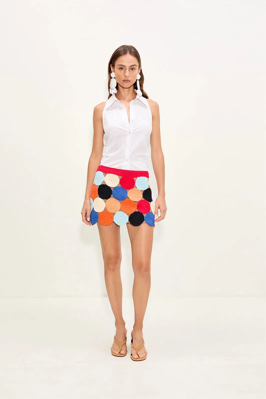 Simon Miller Beep Beep Crochet Mini Skirt in Red