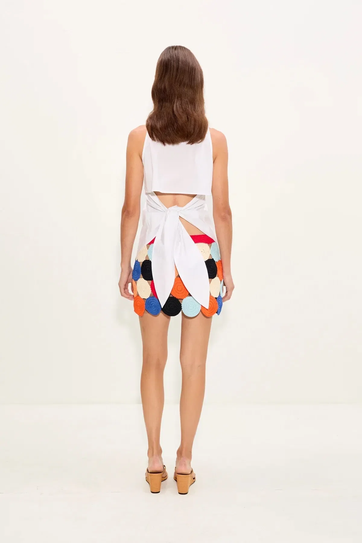 Simon Miller Beep Beep Crochet Mini Skirt in Red