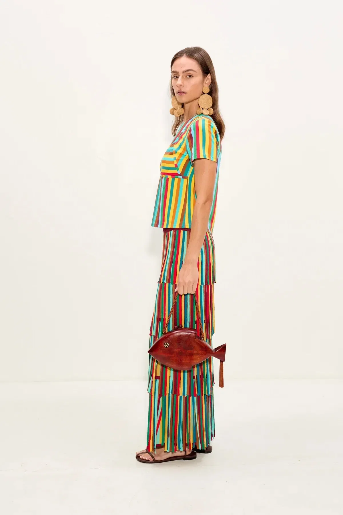 Simon Miller Za Za Fringes Knit Maxi Skirt in Green