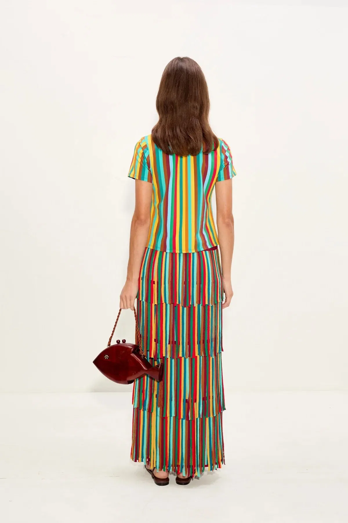 Simon Miller Za Za Fringes Knit Maxi Skirt in Green