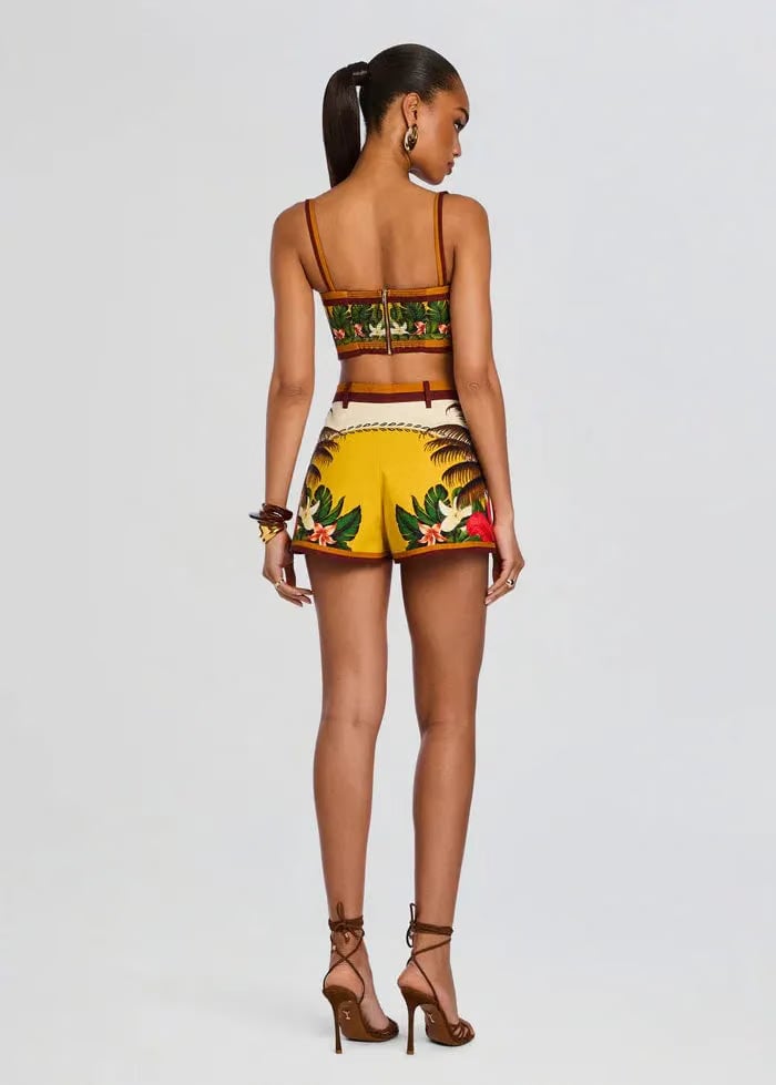 Retrofete Tansie Jardim Botanico Shorts in White