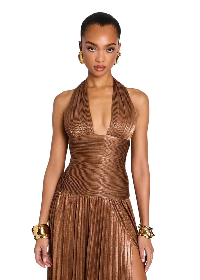 Retrofete Orlina Sleeveless Evening Dress Dress in Brown