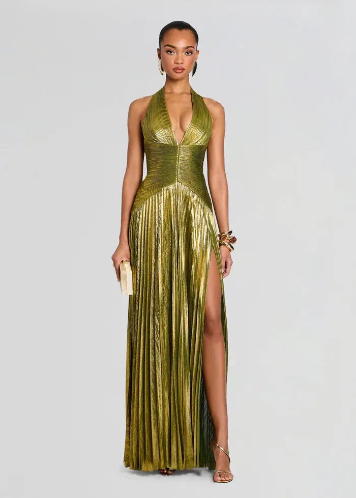Retrofete Elanil Sleeveless Evening Dress in Green