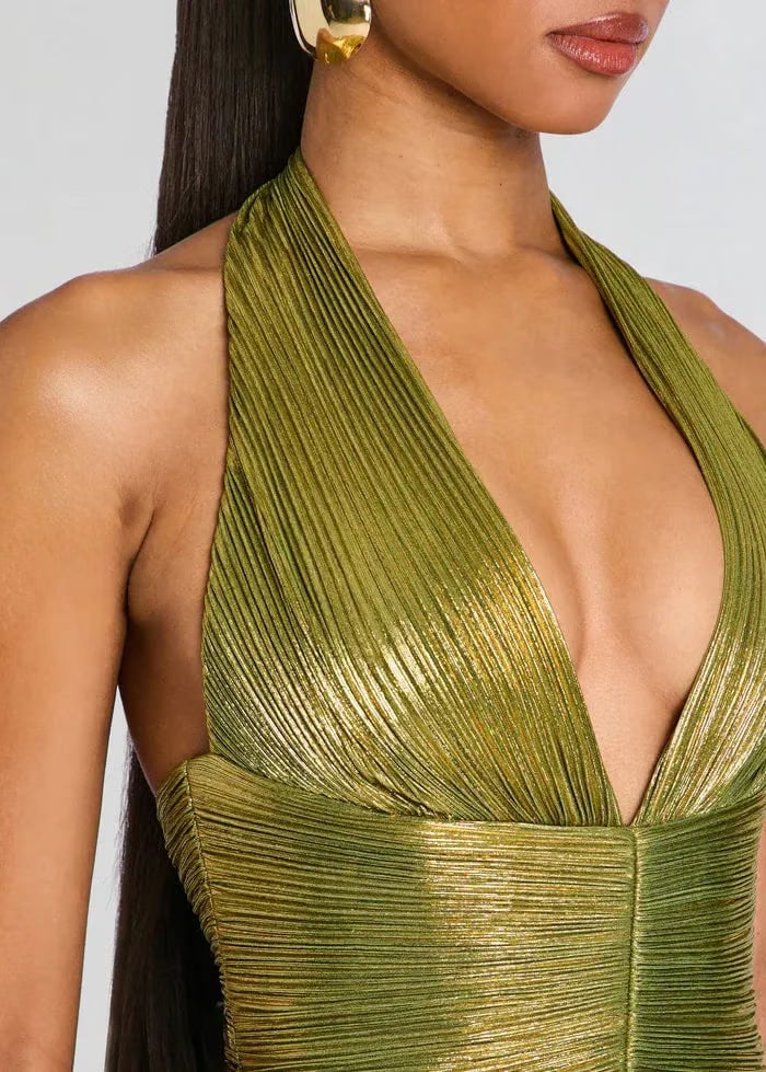 Retrofete Elanil Sleeveless Evening Dress in Green