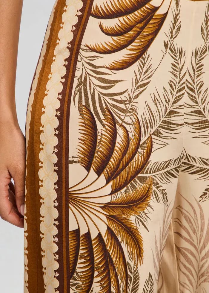 Retrofete Sunny Ochre Palma Wide Legged Pants in Beige