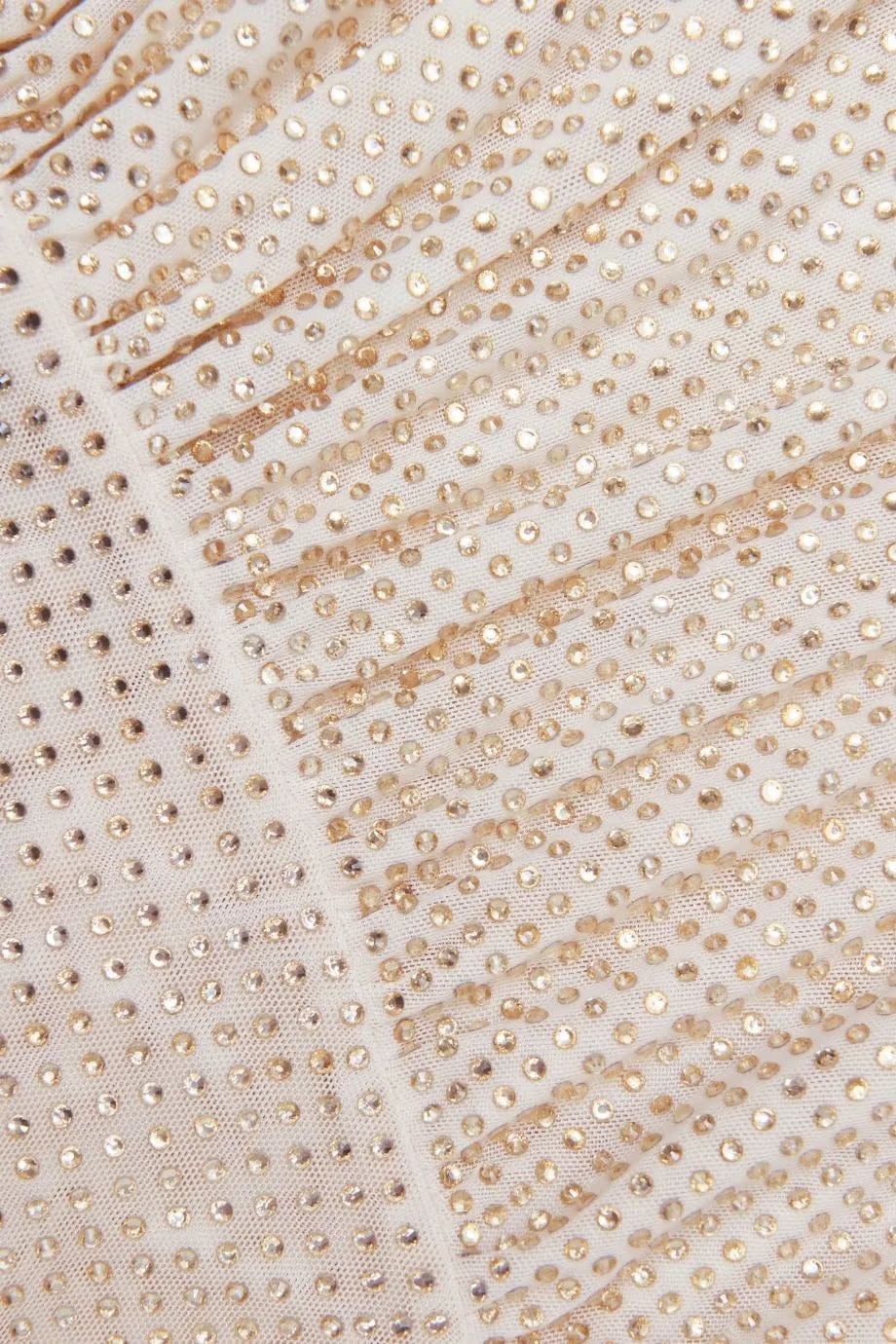 Self-Portrait Rhinestone Evening Dress in Beige