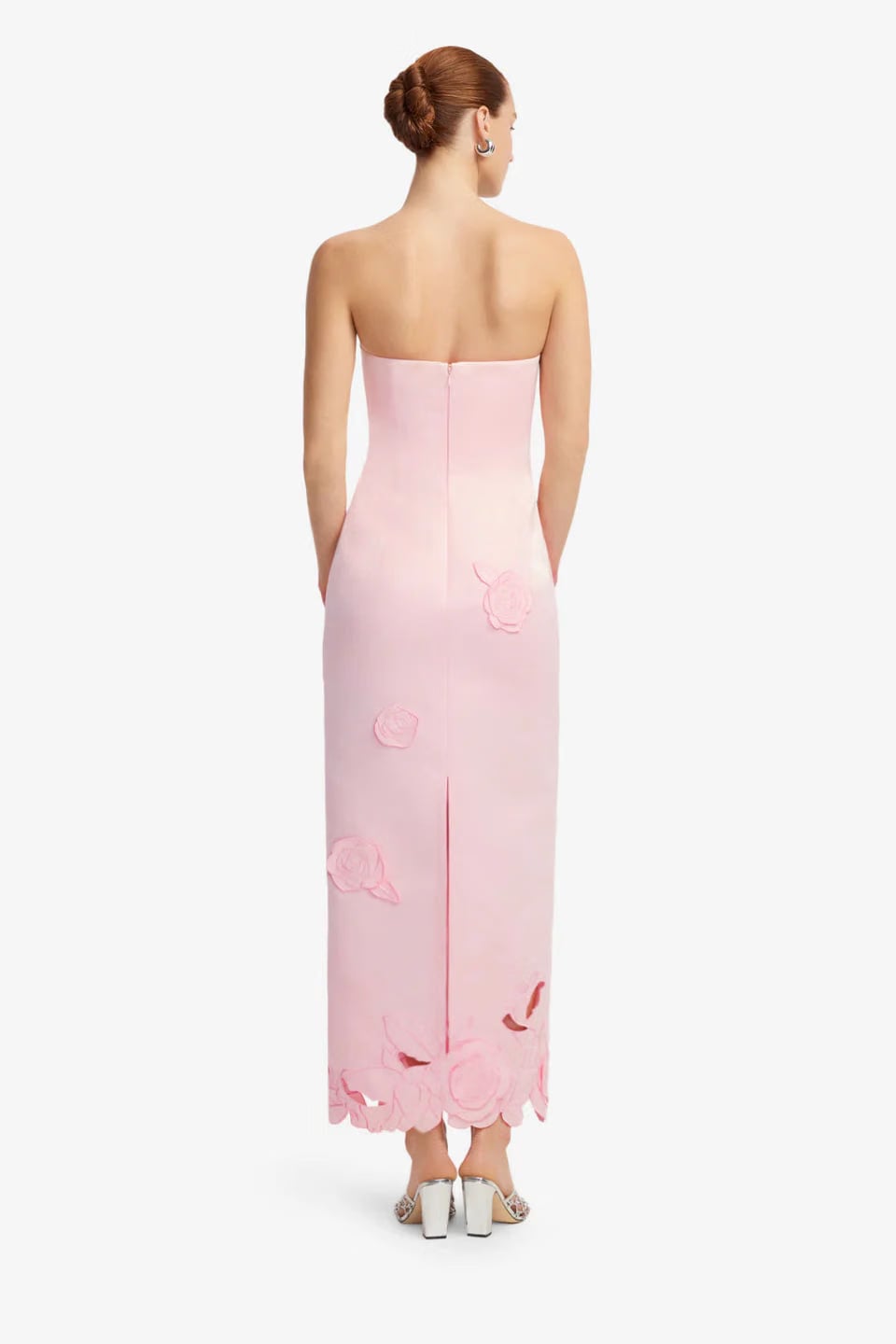 Leo Lin Rayna Applique Bustier Floral Maxi Dress in Pink
