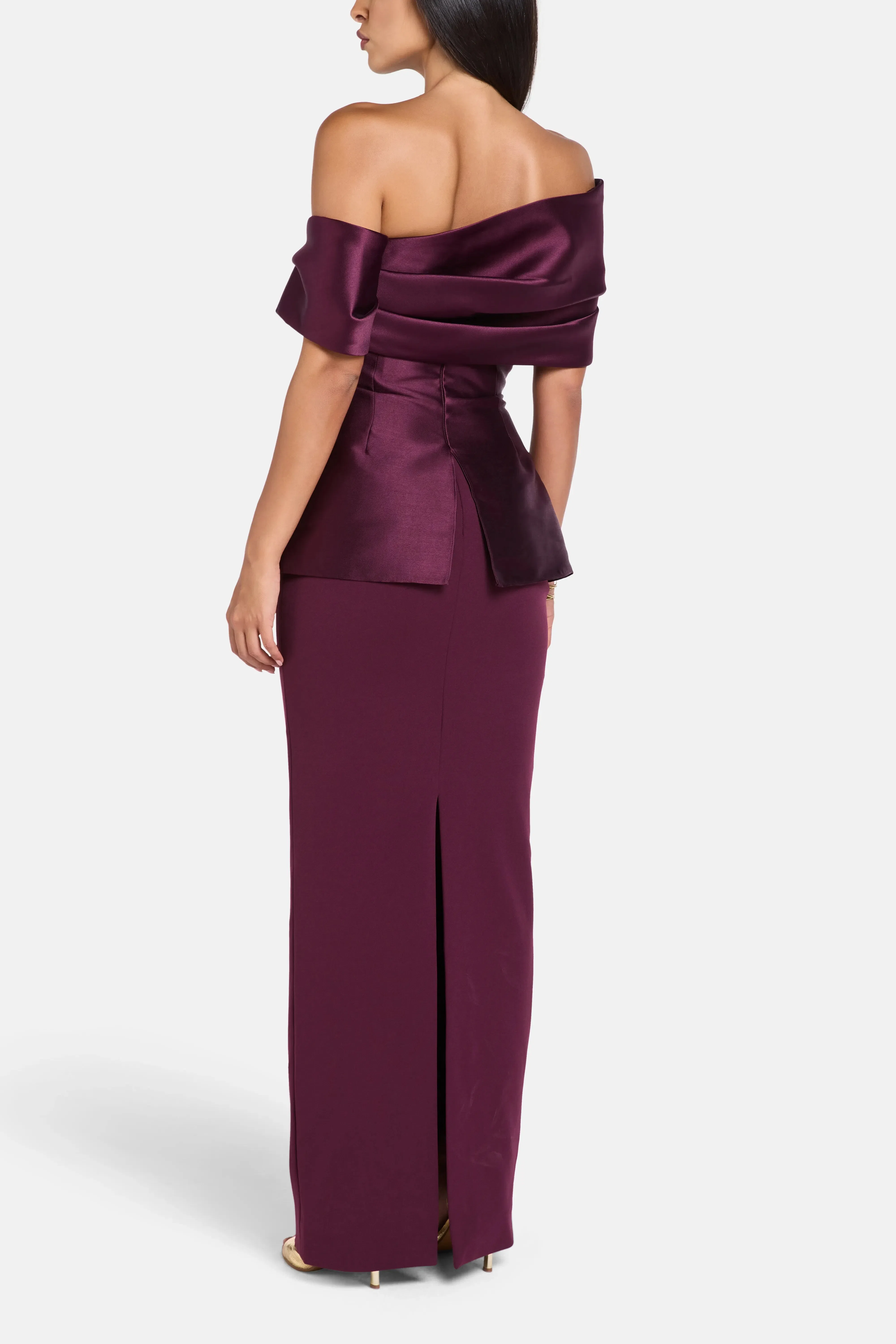Solace London Lucine One Shoulder Evening Dress in Purple