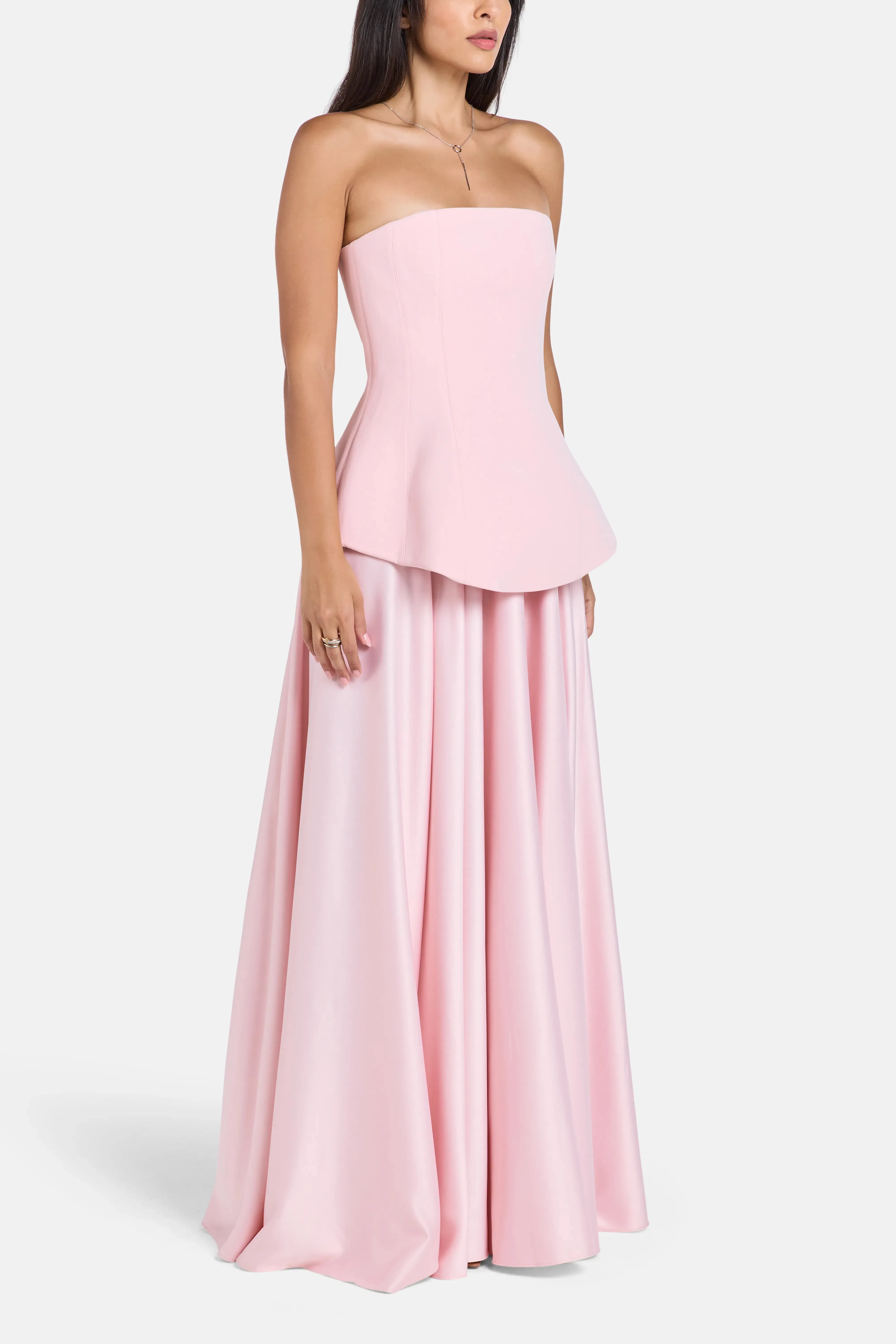 Solace London Oriana Strapless Evening Dress in Pink