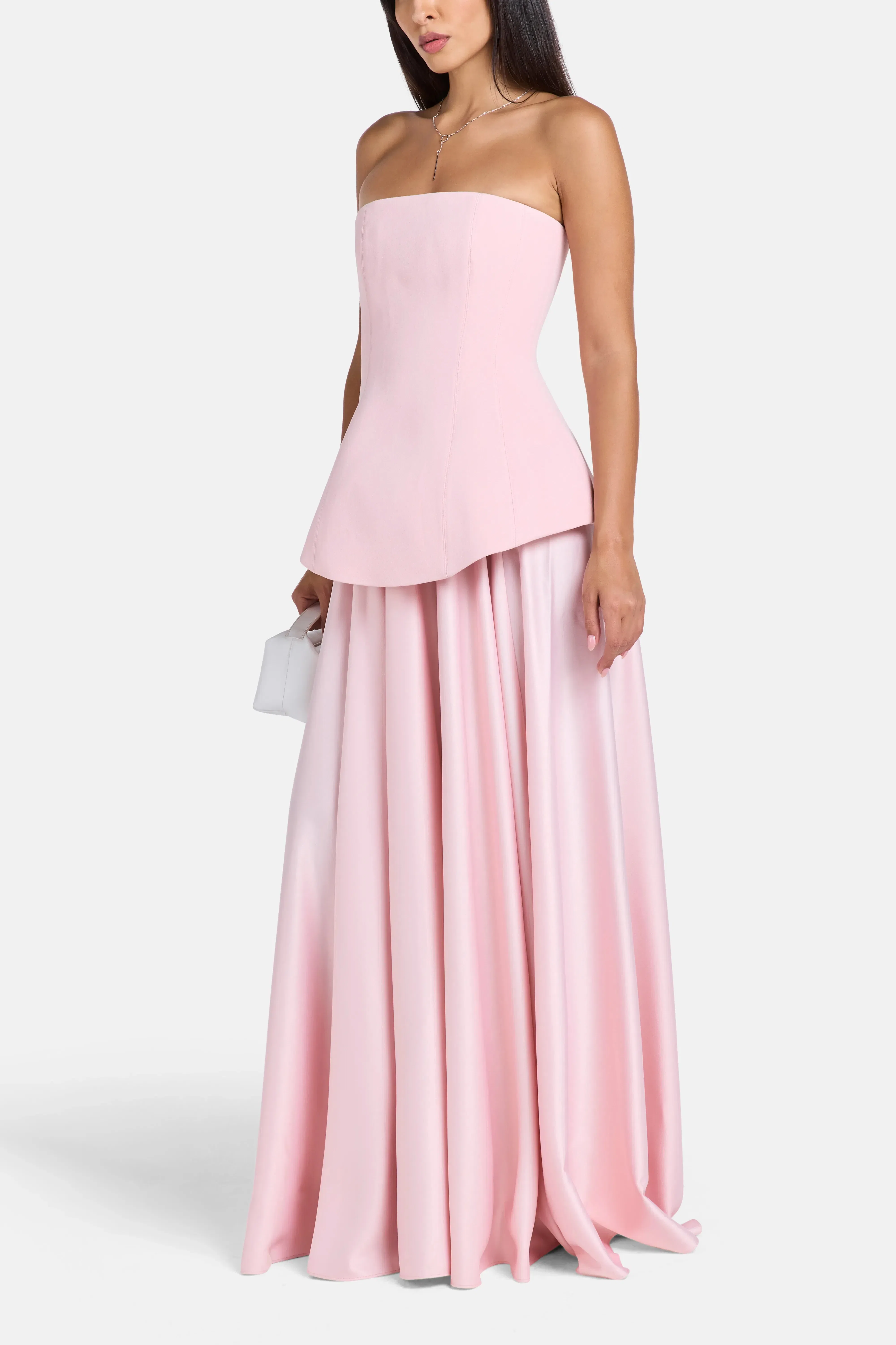 Solace London Oriana Strapless Evening Dress in Pink
