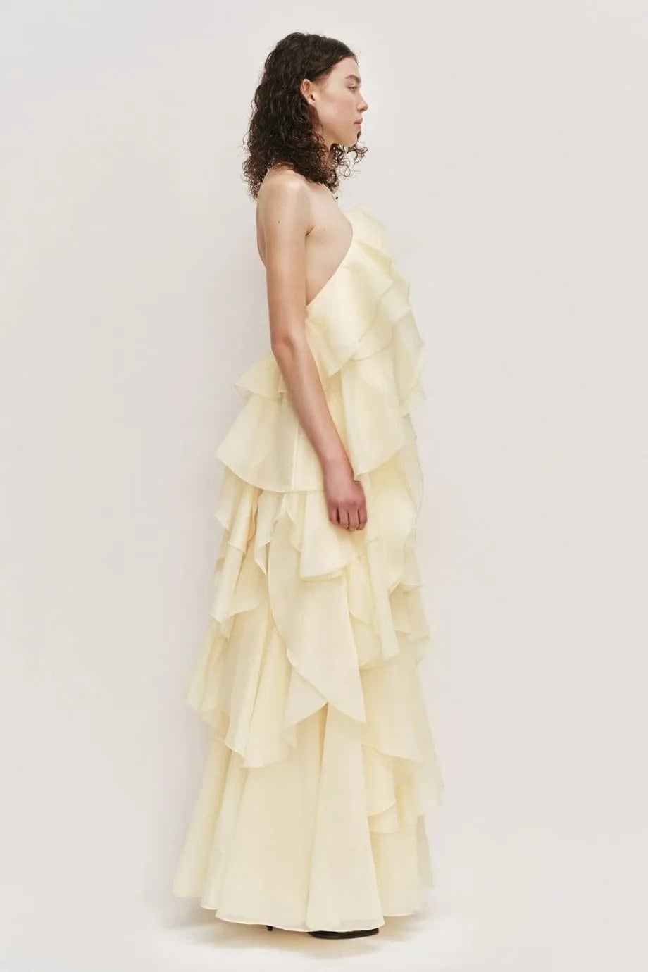 Aje Pandorea Ruffles Layered Sleeveless Maxi Dress in White