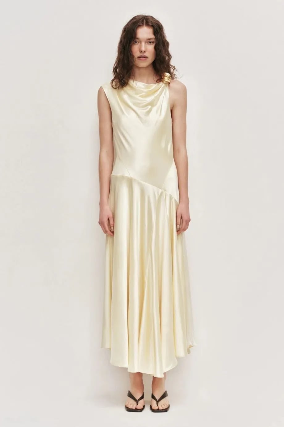 Aje Siren Sleeveless Midi Dress in Yellow