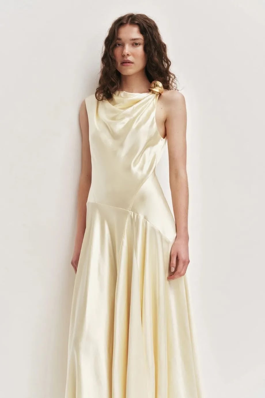 Aje Siren Sleeveless Midi Dress in Yellow