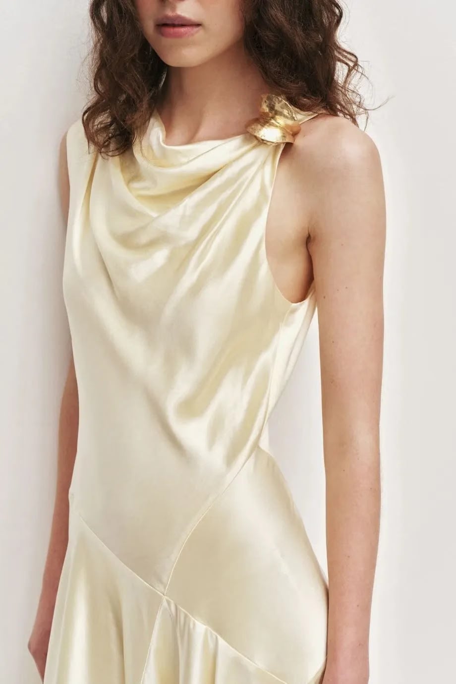 Aje Siren Sleeveless Midi Dress in Yellow
