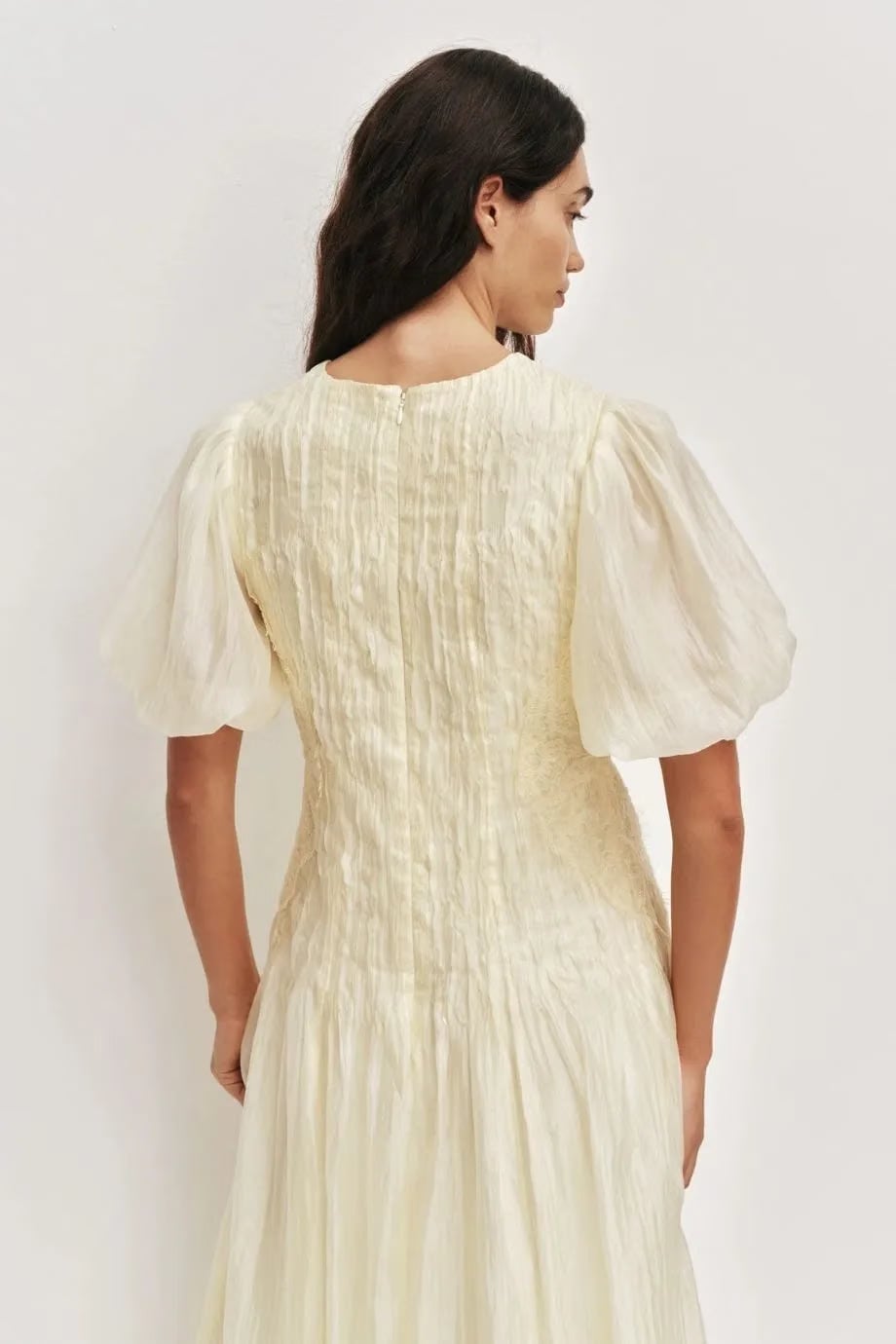 Aje Ophelia Lace Midi Dress in Yellow