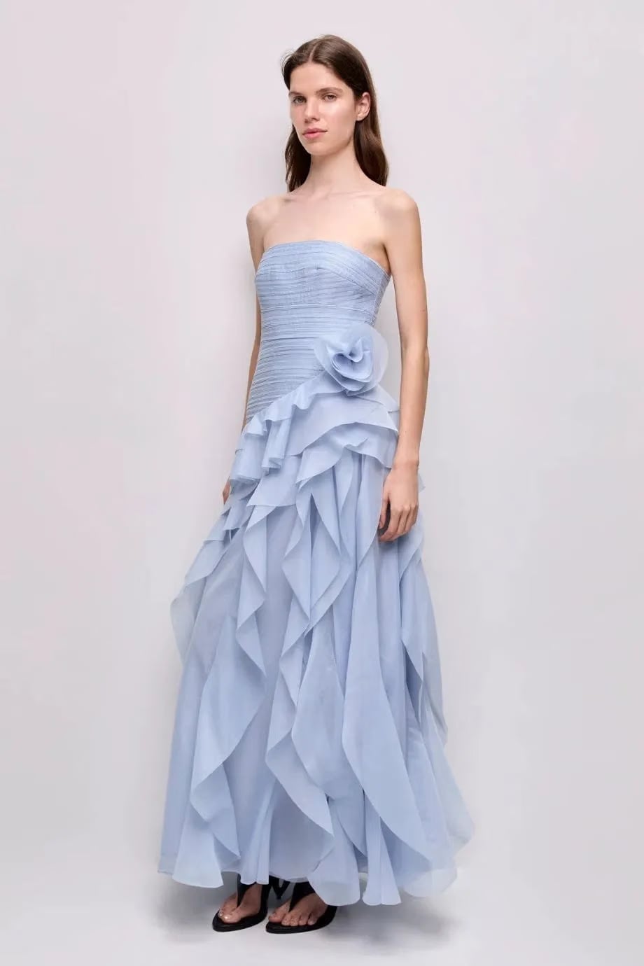 Aje Canyon Strapless Maxi Dress in Blue