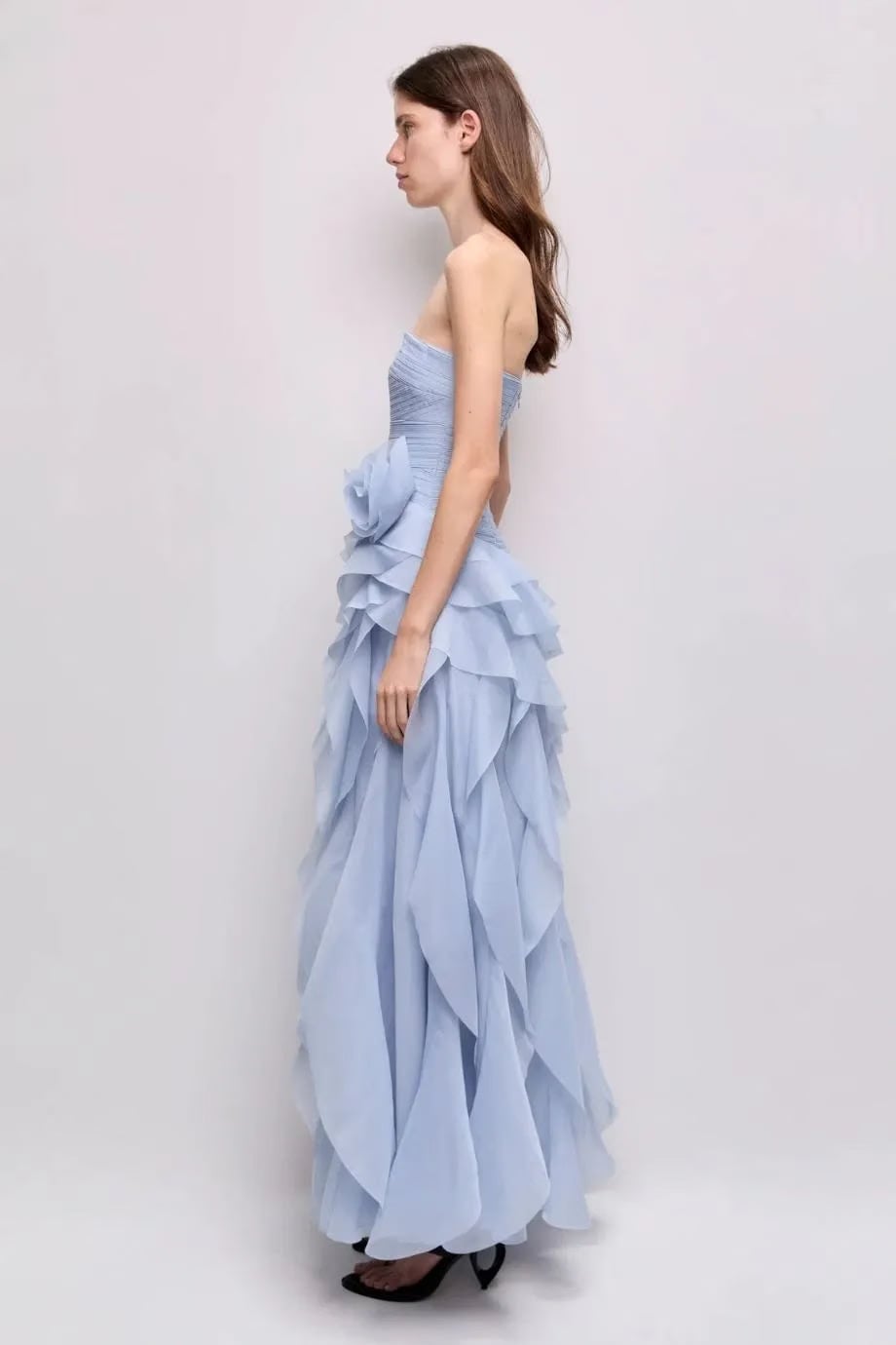 Aje Canyon Strapless Maxi Dress in Blue