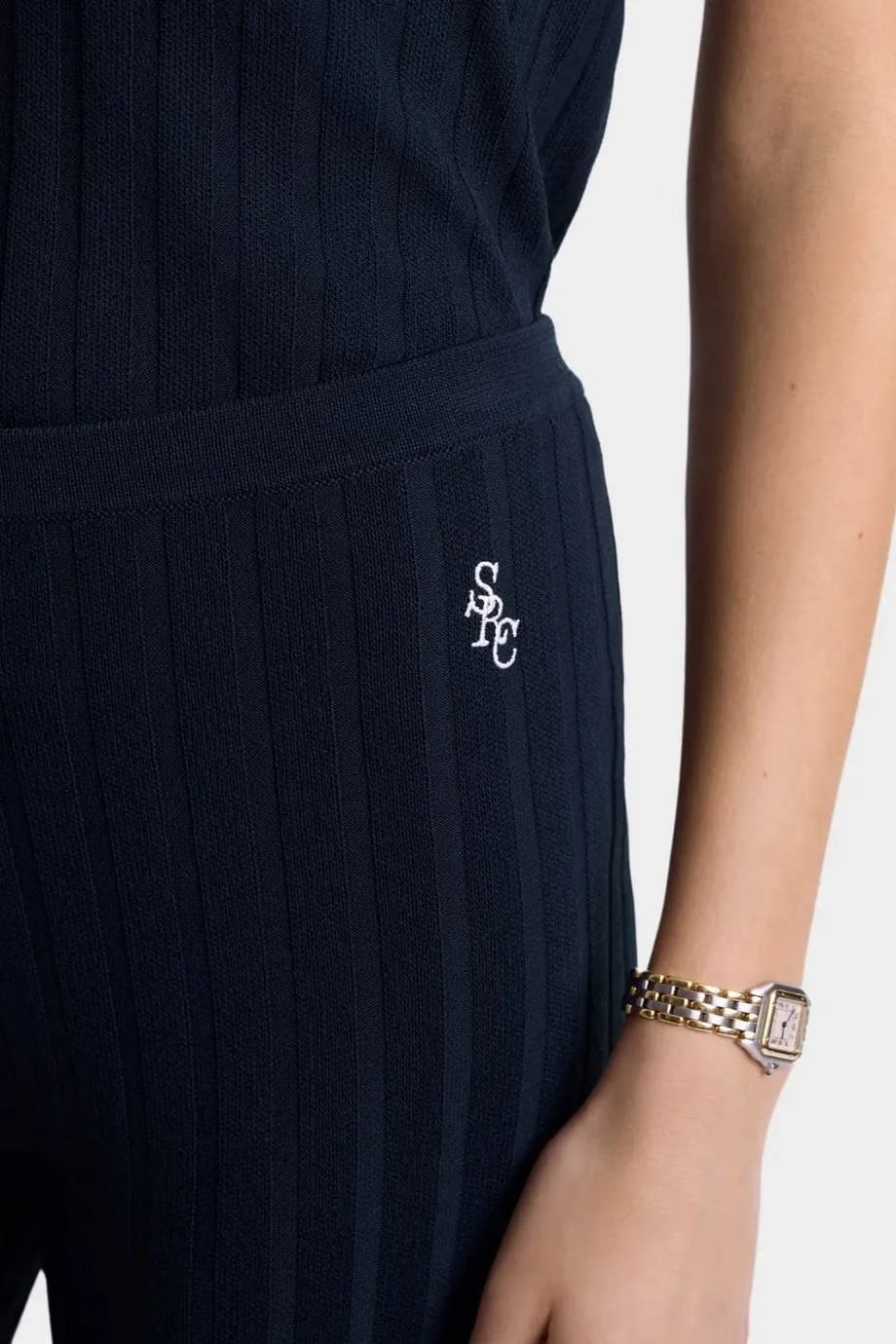 Sporty & Rich SRC Ribbed Trousers in Blue