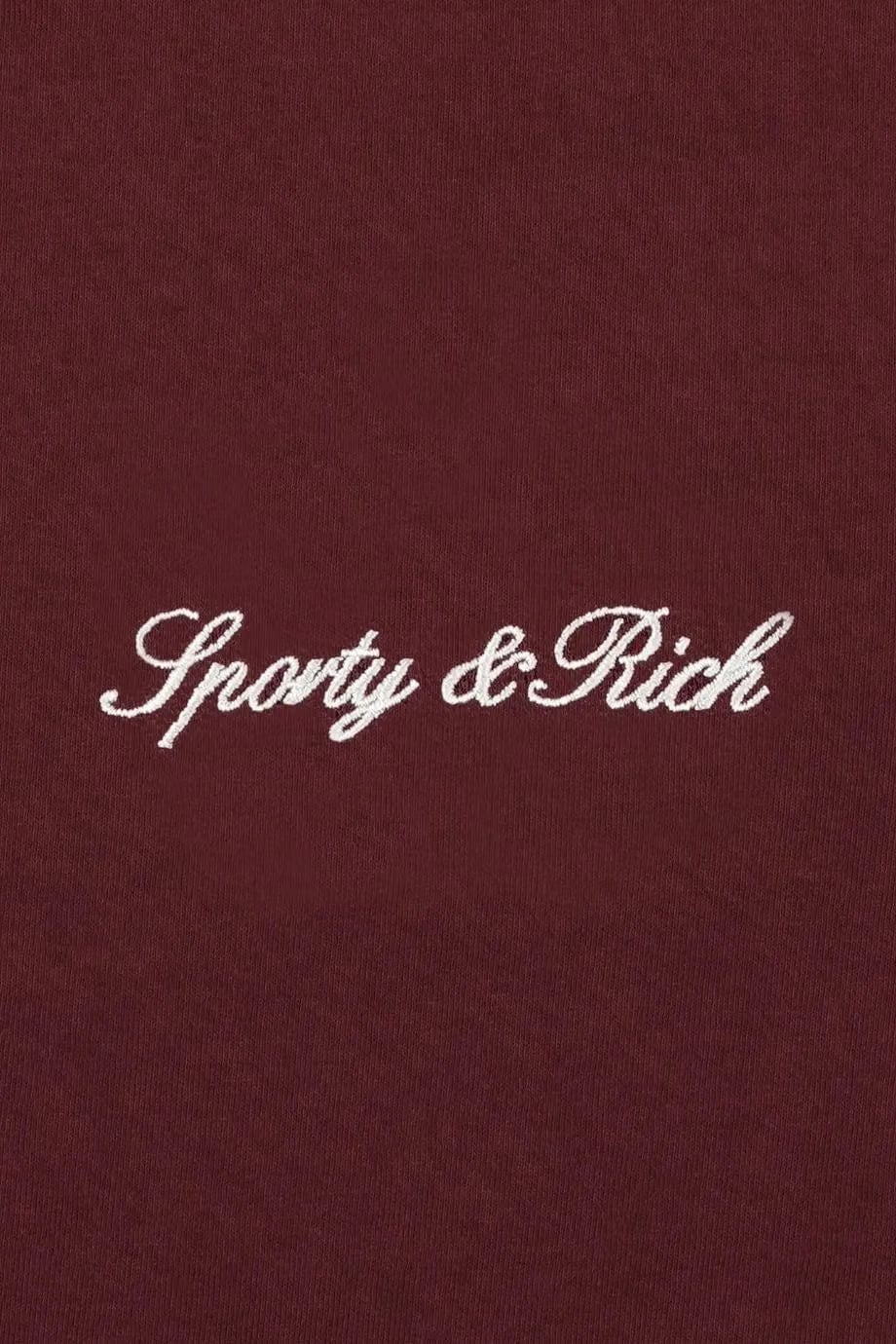 Sporty & Rich Syracuse Embroidered Disco Cotton Shorts in Red
