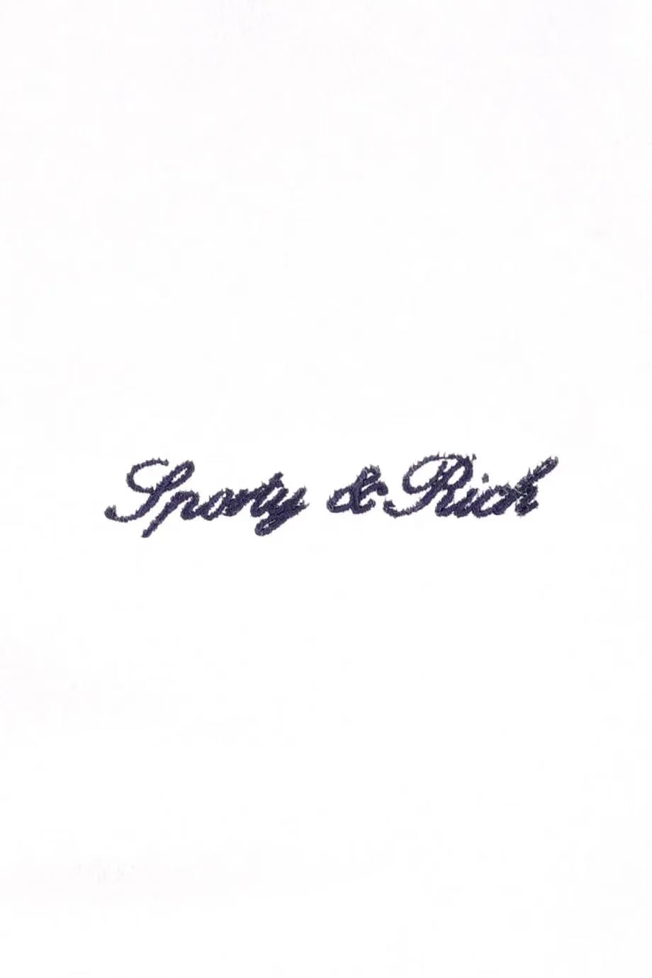 Sporty & Rich Signature Logo Terry Cotton Polo T-Shirt in White