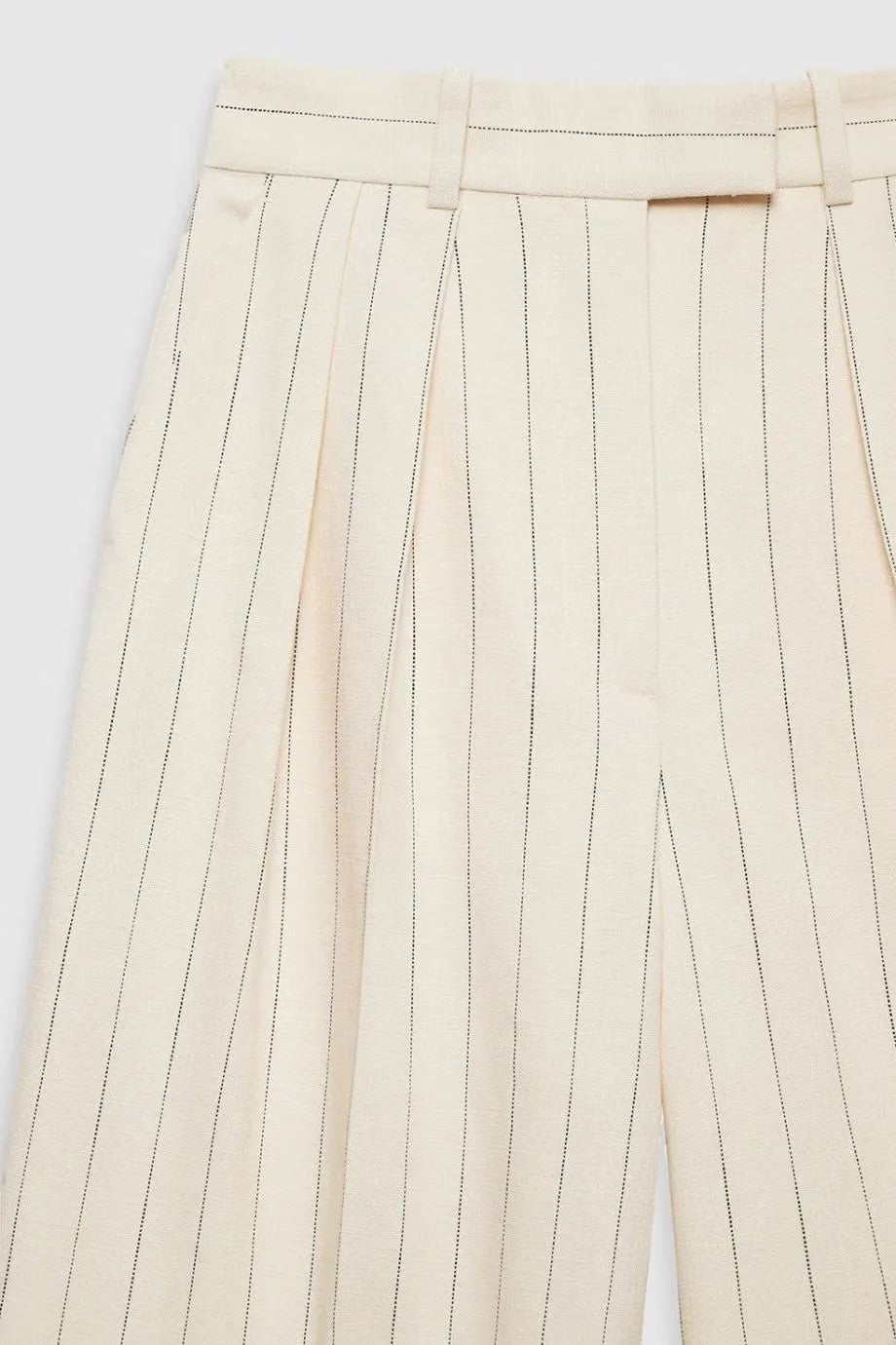 ANINE BING Lou Wide Legged Flared Trousers in Cream