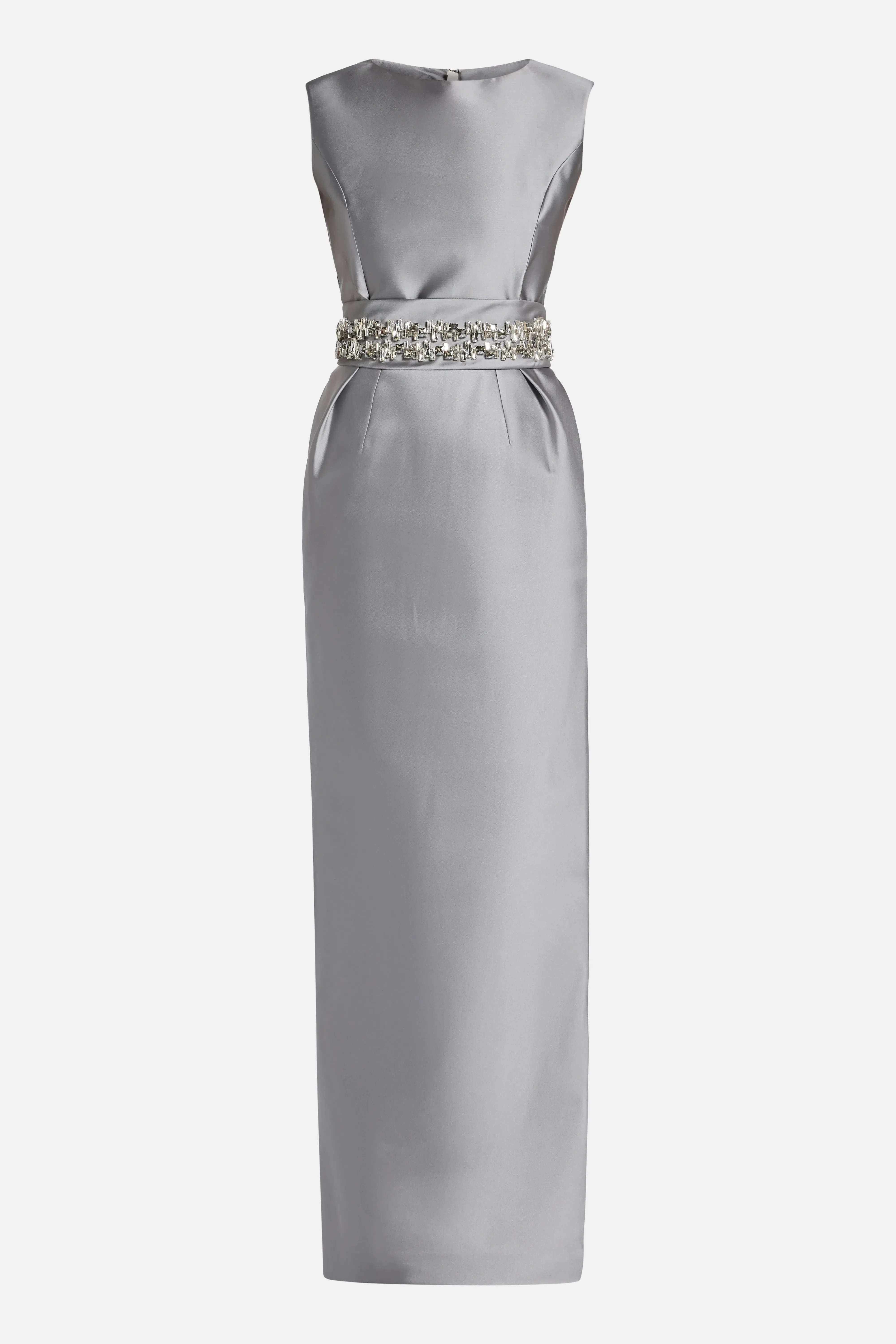 Dice Kayek Belted Sleeveless Evening Dress in Silver