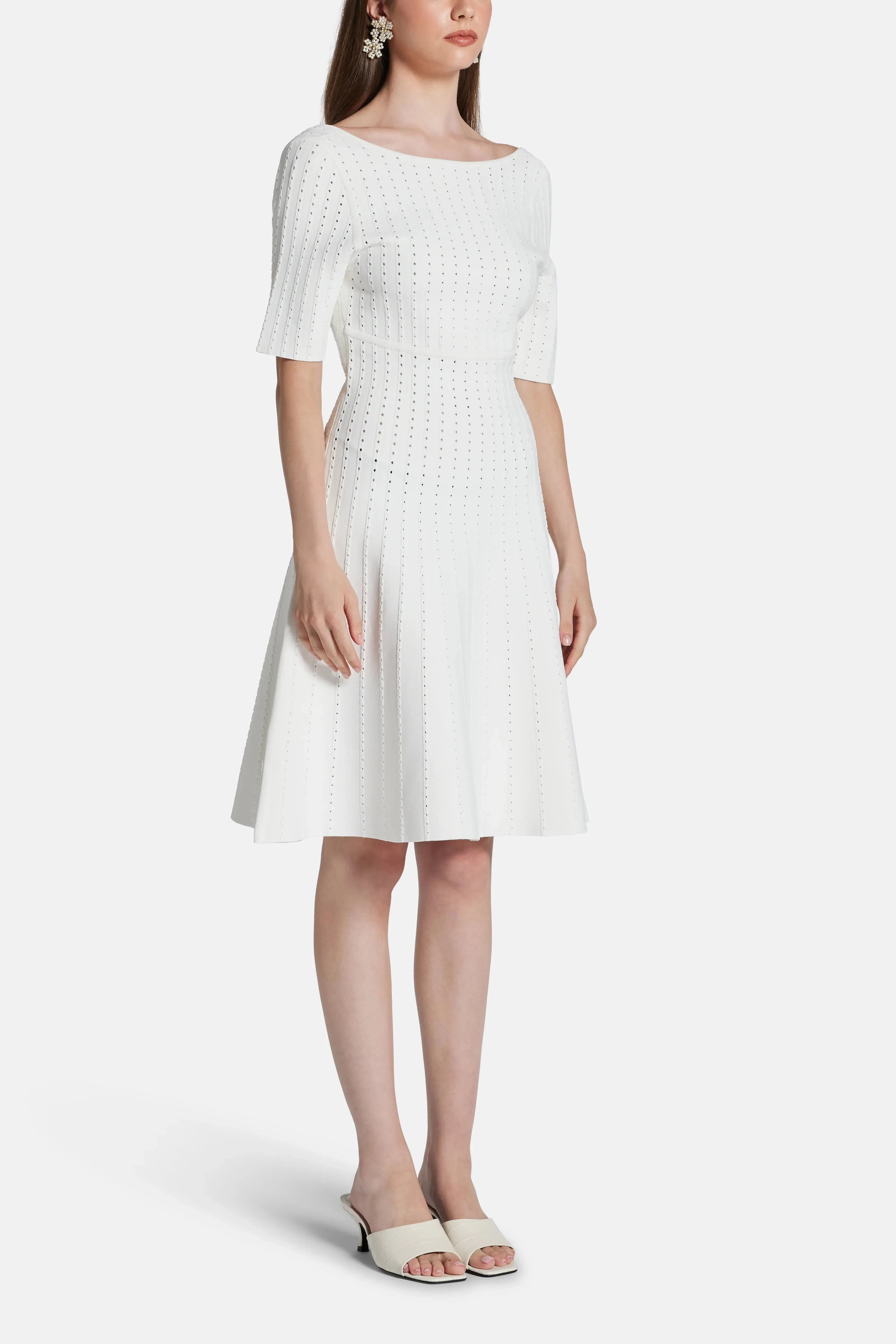 Hervé Léger Donna Bandage Knit Midi Dress in White