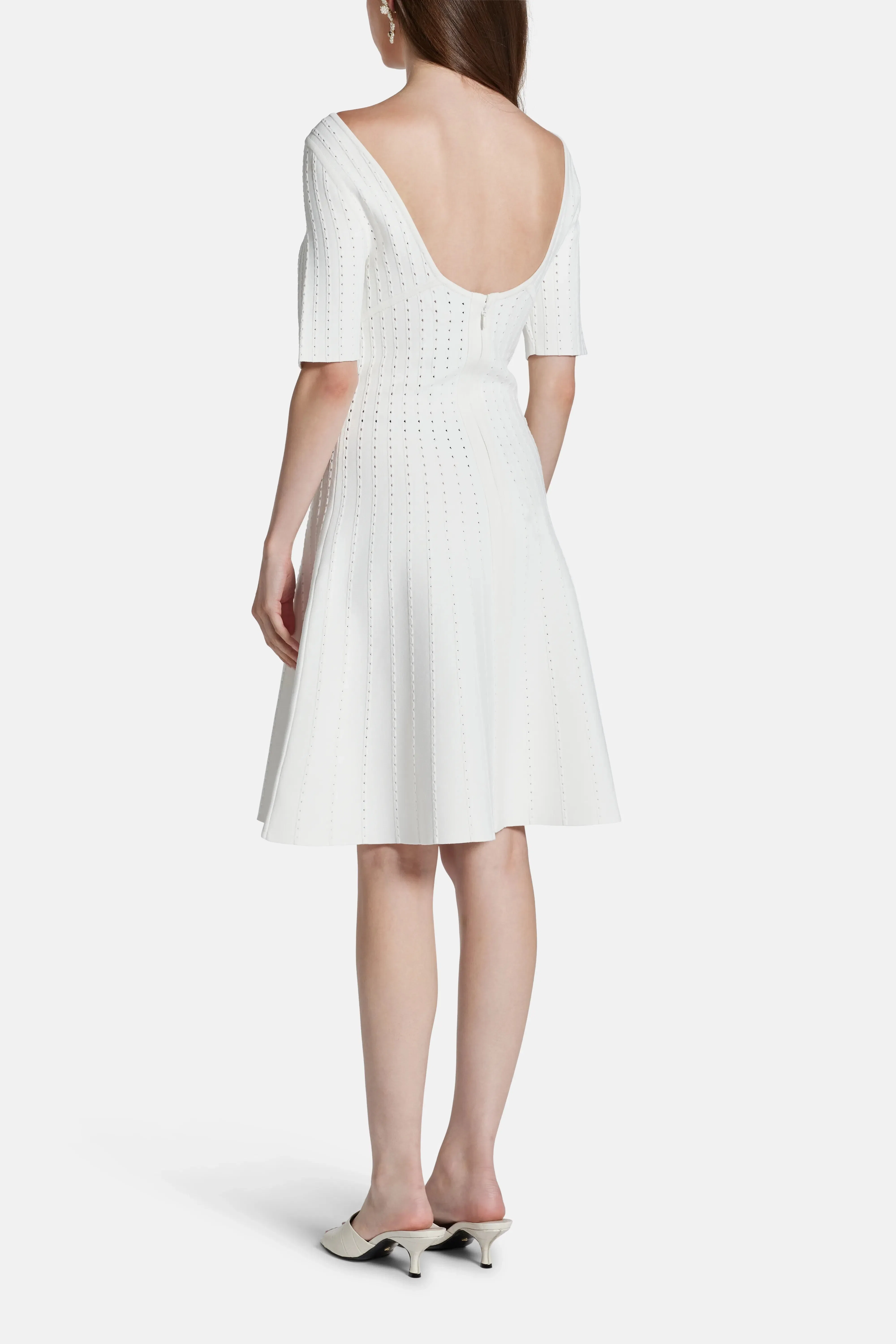 Hervé Léger Donna Bandage Knit Midi Dress in White