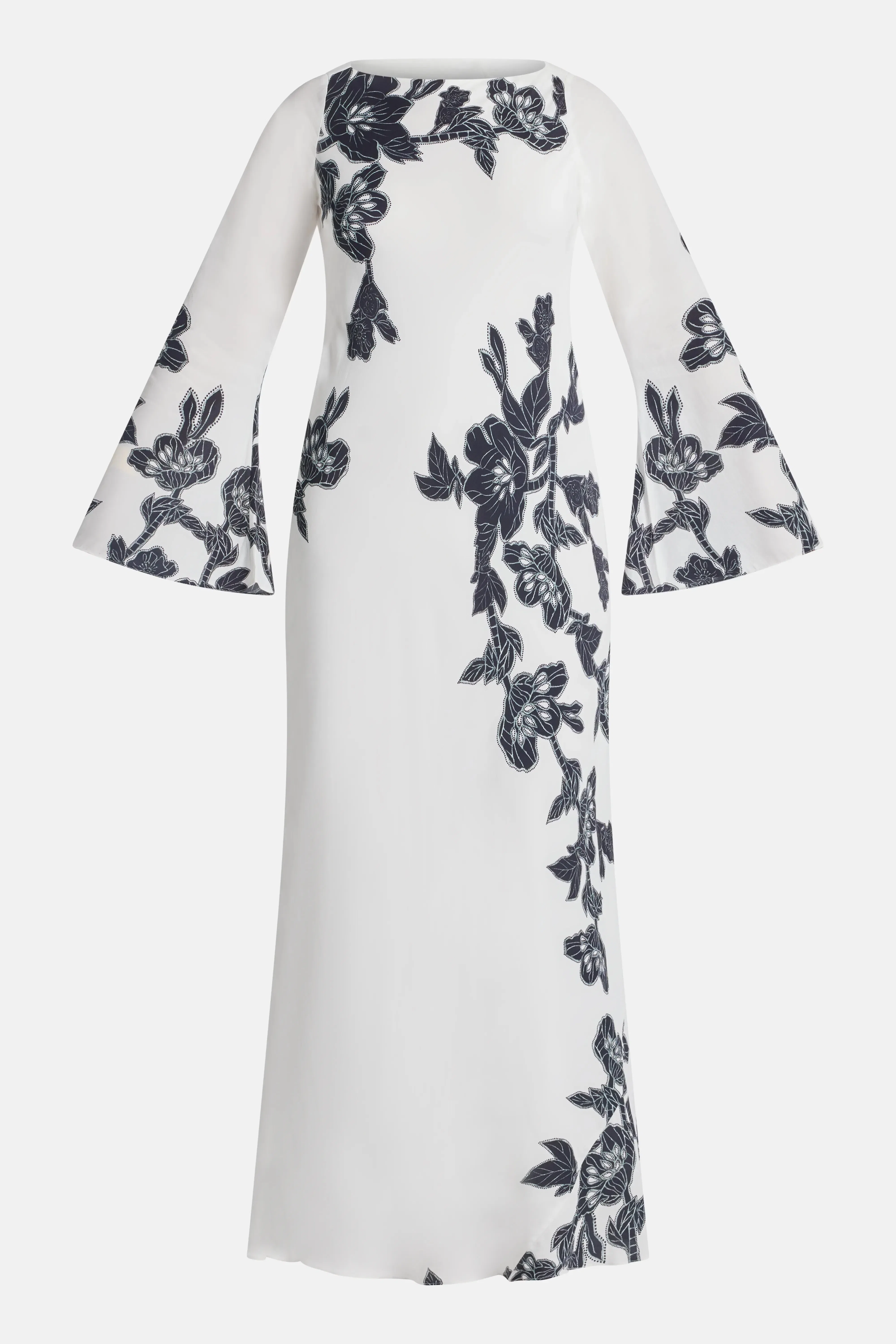 Hemant And Nandita Aahi Floral Linen Maxi Dress in White