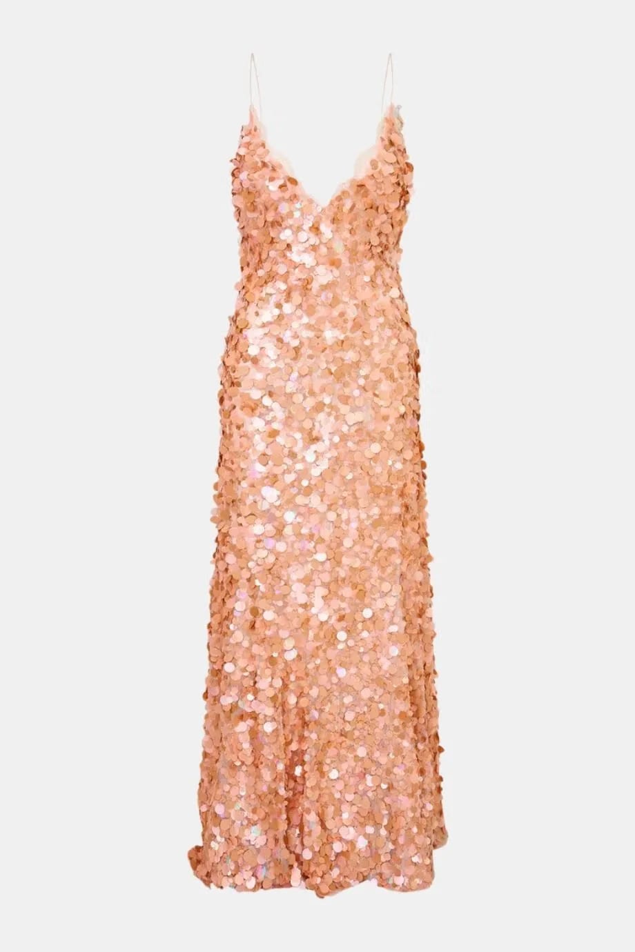 LoveShackFancy Emmalisa Sleeveless Sequins Evening Dress in Pink