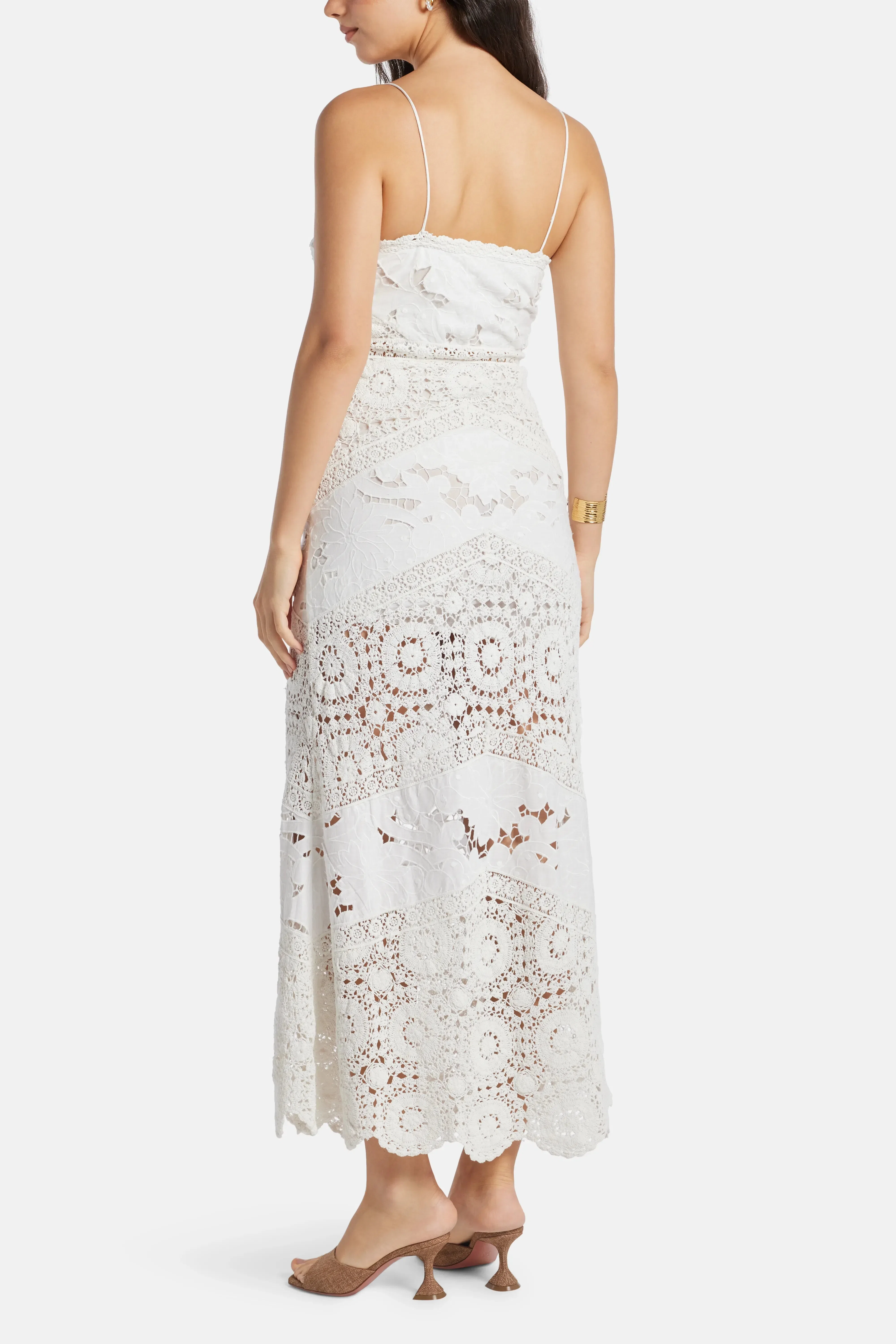 LoveShackFancy Revoires Sleeveless Cotton Maxi Dress in White