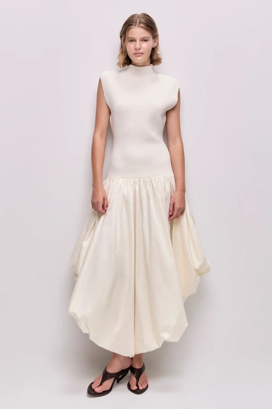 Aje Venetia Knit Midi Dress in White
