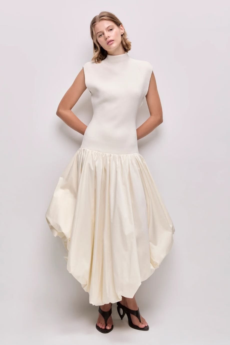 Aje Venetia Knit Midi Dress in White