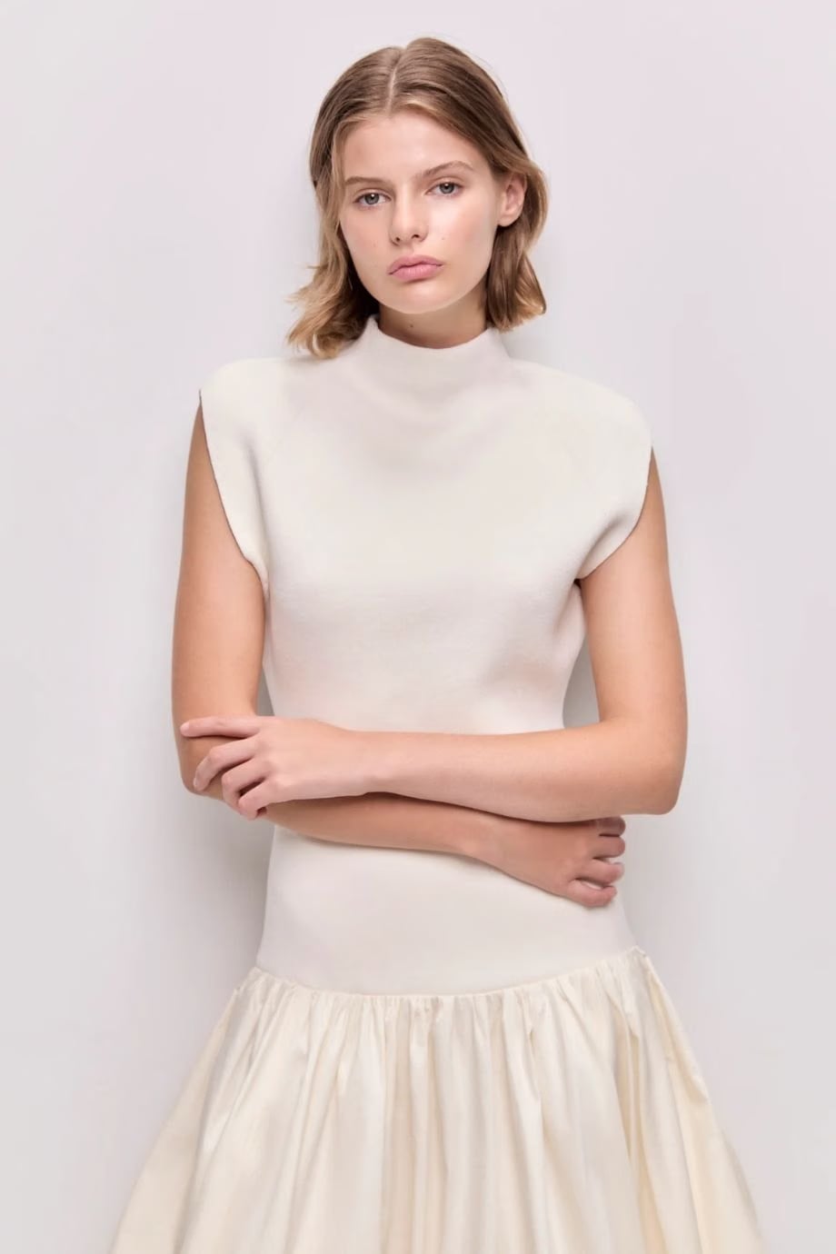 Aje Venetia Knit Midi Dress in White
