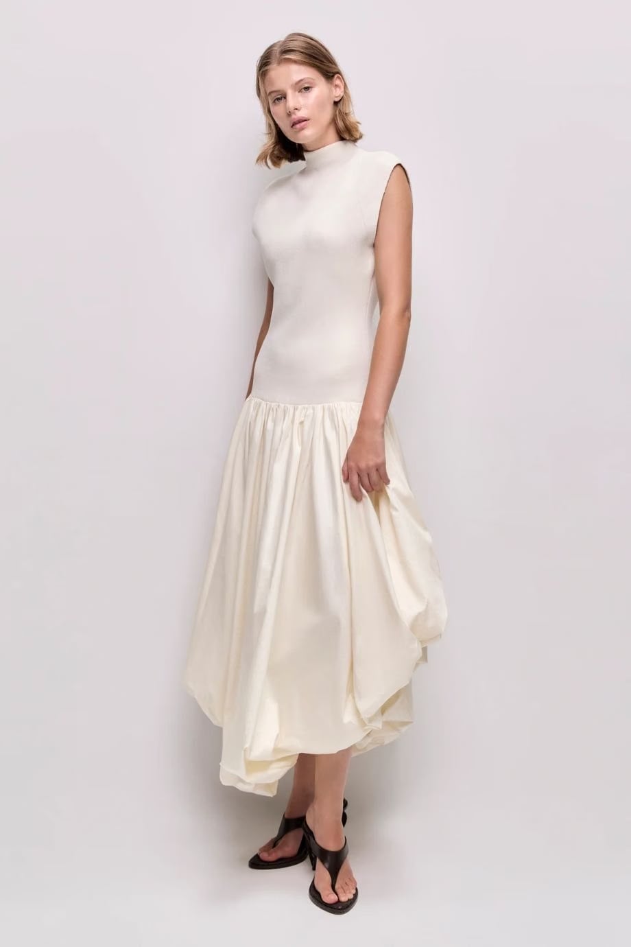 Aje Venetia Knit Midi Dress in White
