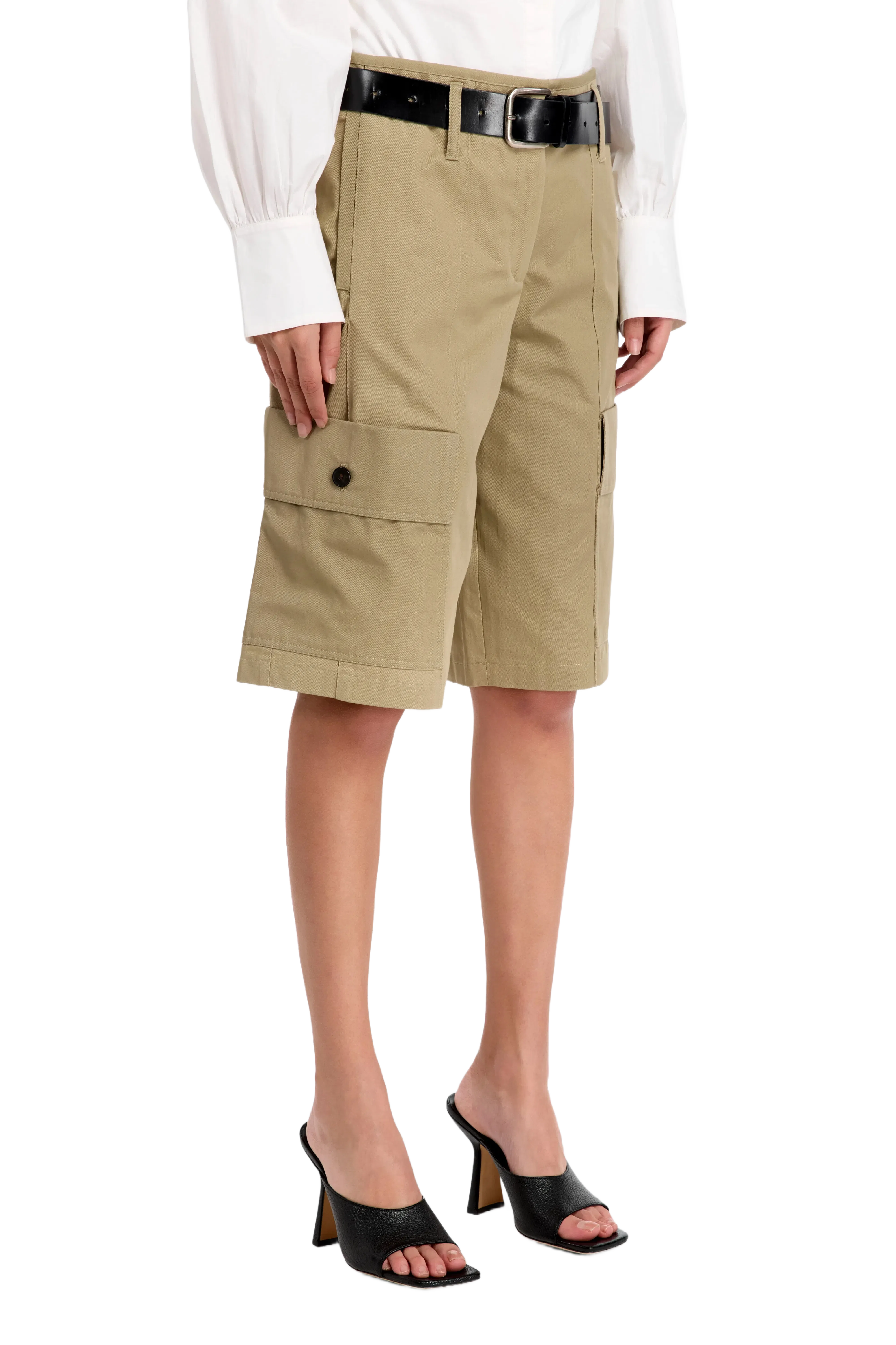IRO Izyra Cotton Cargo Shorts in Beige