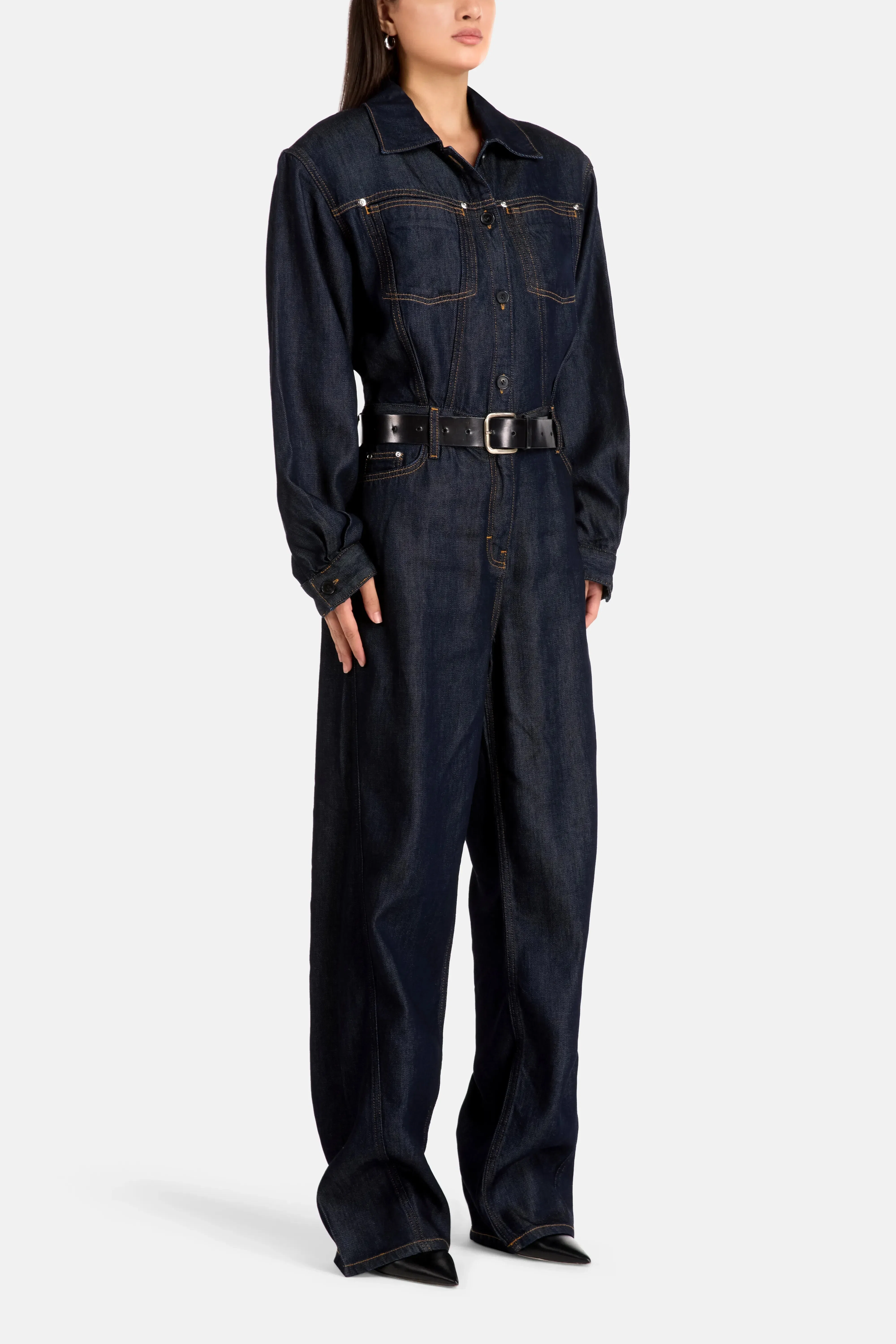 IRO Rafaele Denim Jumpsuit in Blue